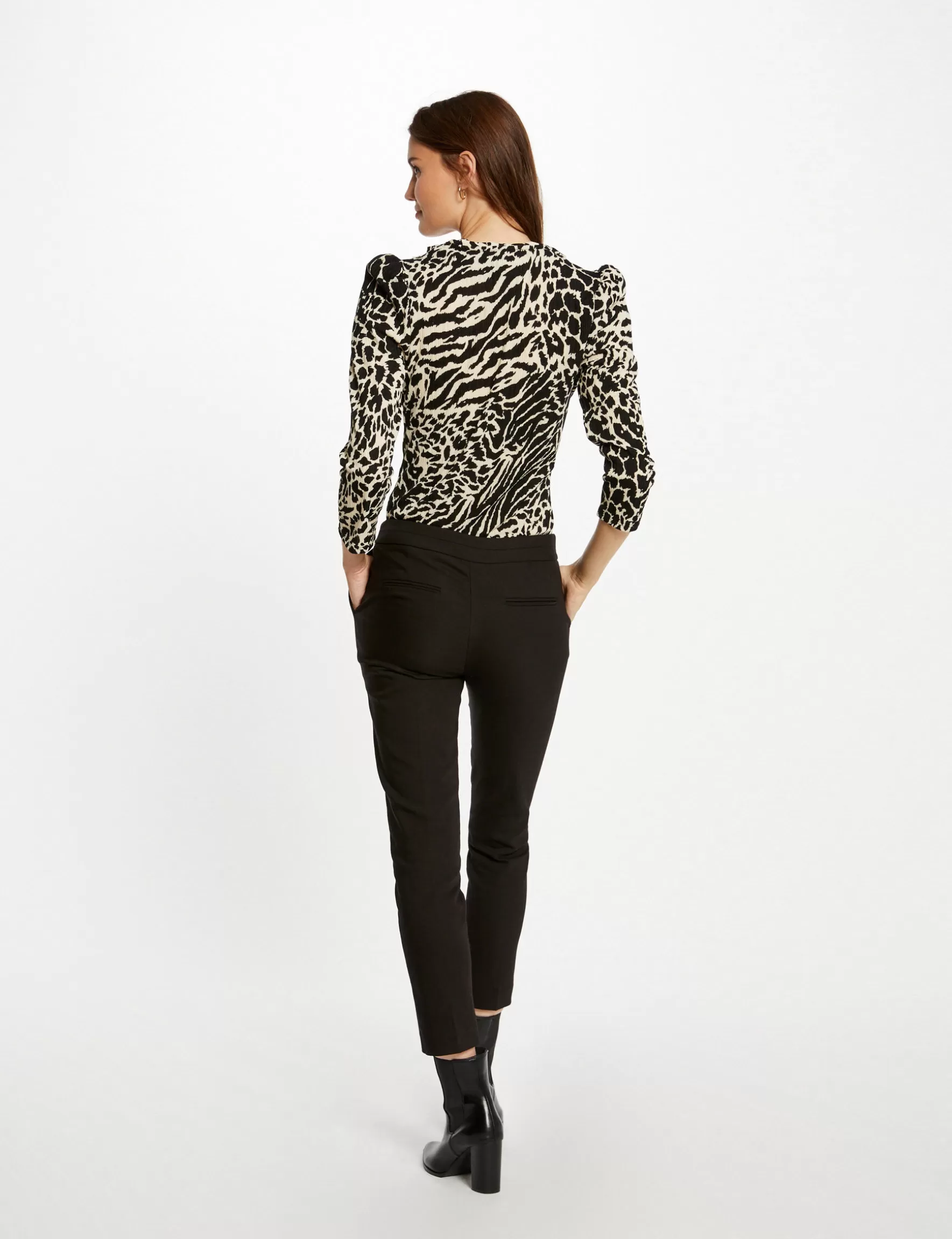 Clothes MORGAN ^3/4-length sleeved t-shirt animal print ladies' multico