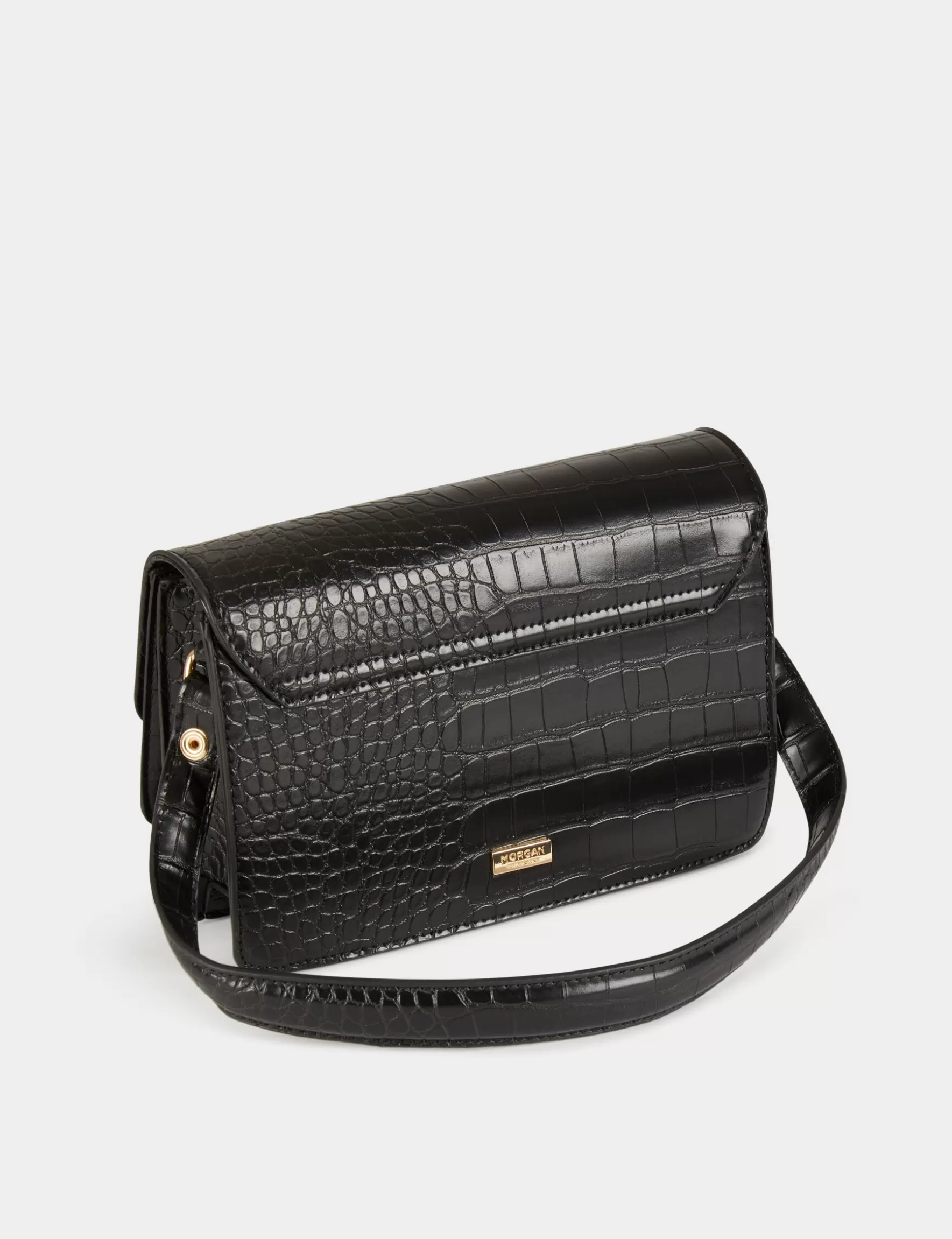 Accessories MORGAN ^Baguette bag with croc effect ladies' black