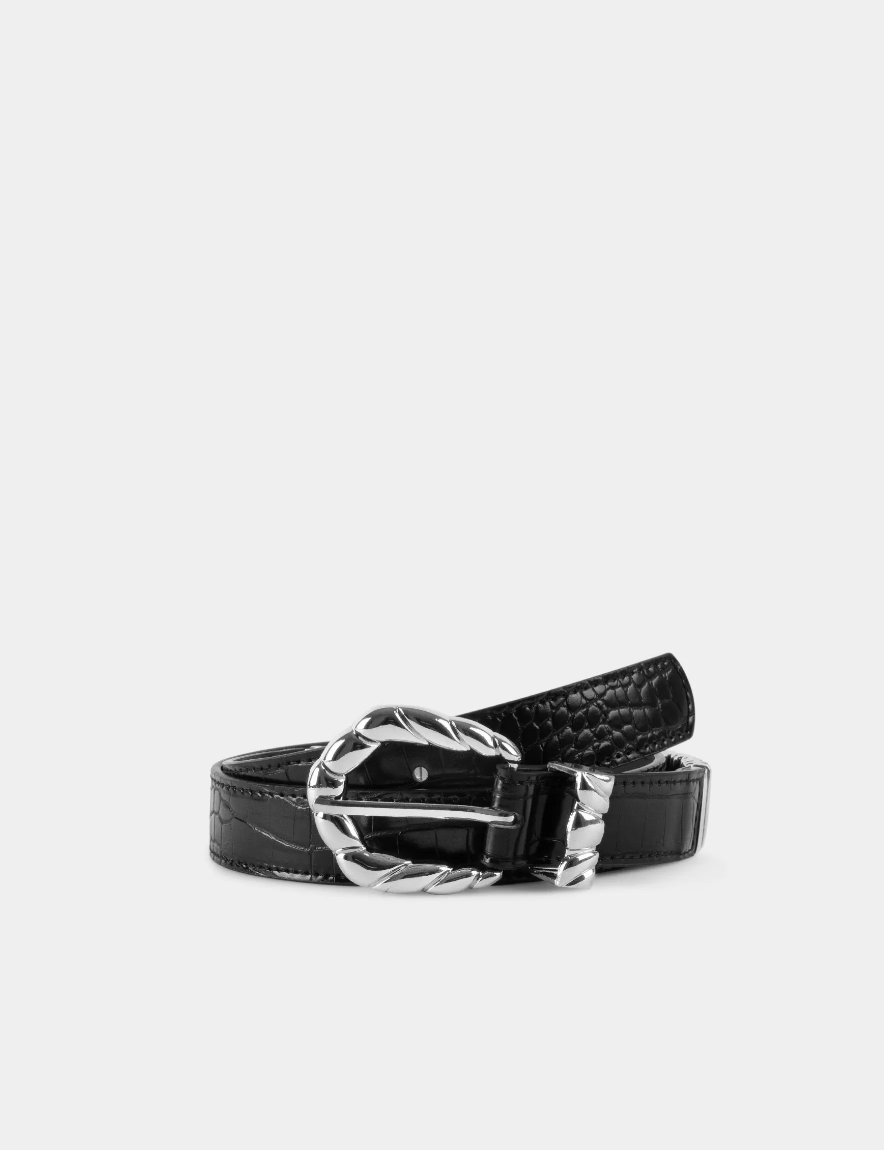 Accessories MORGAN ^Belt croc effect and metal ornaments ladies' black