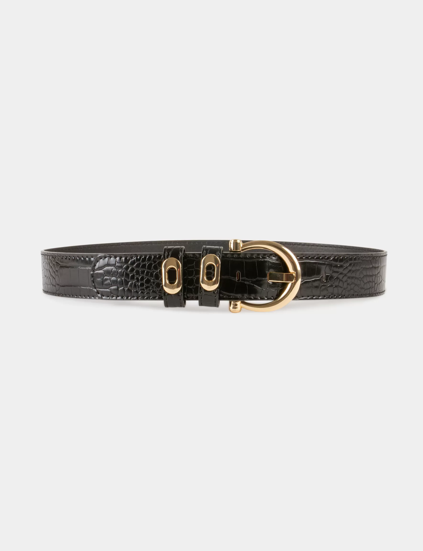 Accessories MORGAN ^Belt with croc effect ladies' black