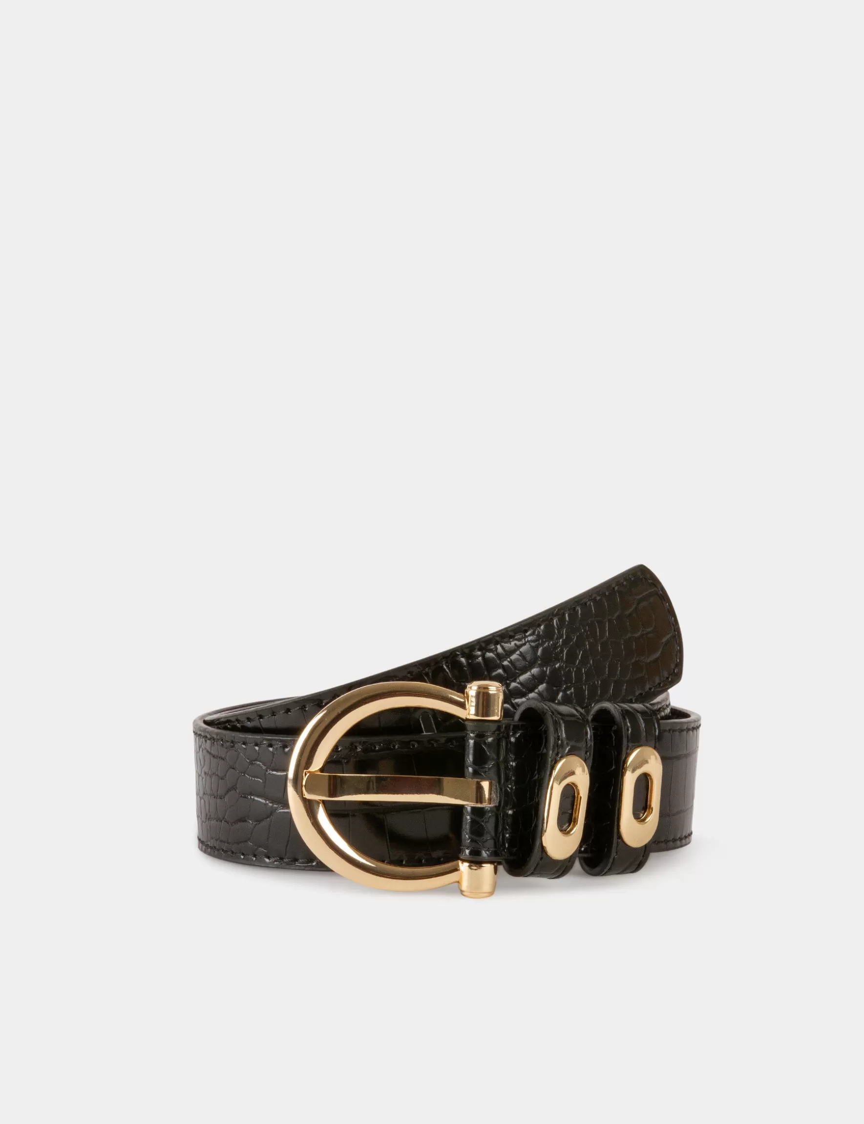 Accessories MORGAN ^Belt with croc effect ladies' black