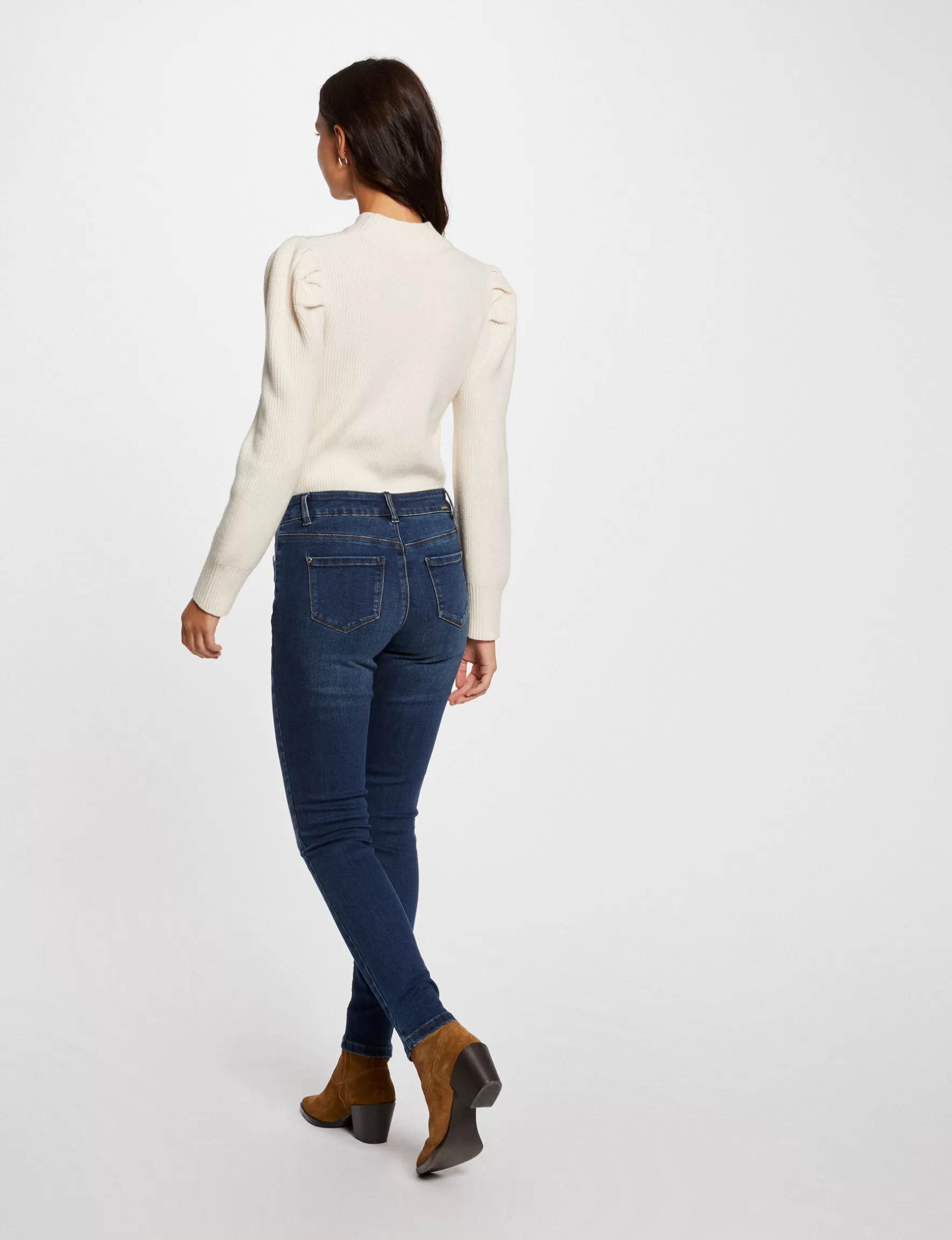 Clothes MORGAN ^Buttoned skinny jeans stone denim ladies' stone_denim