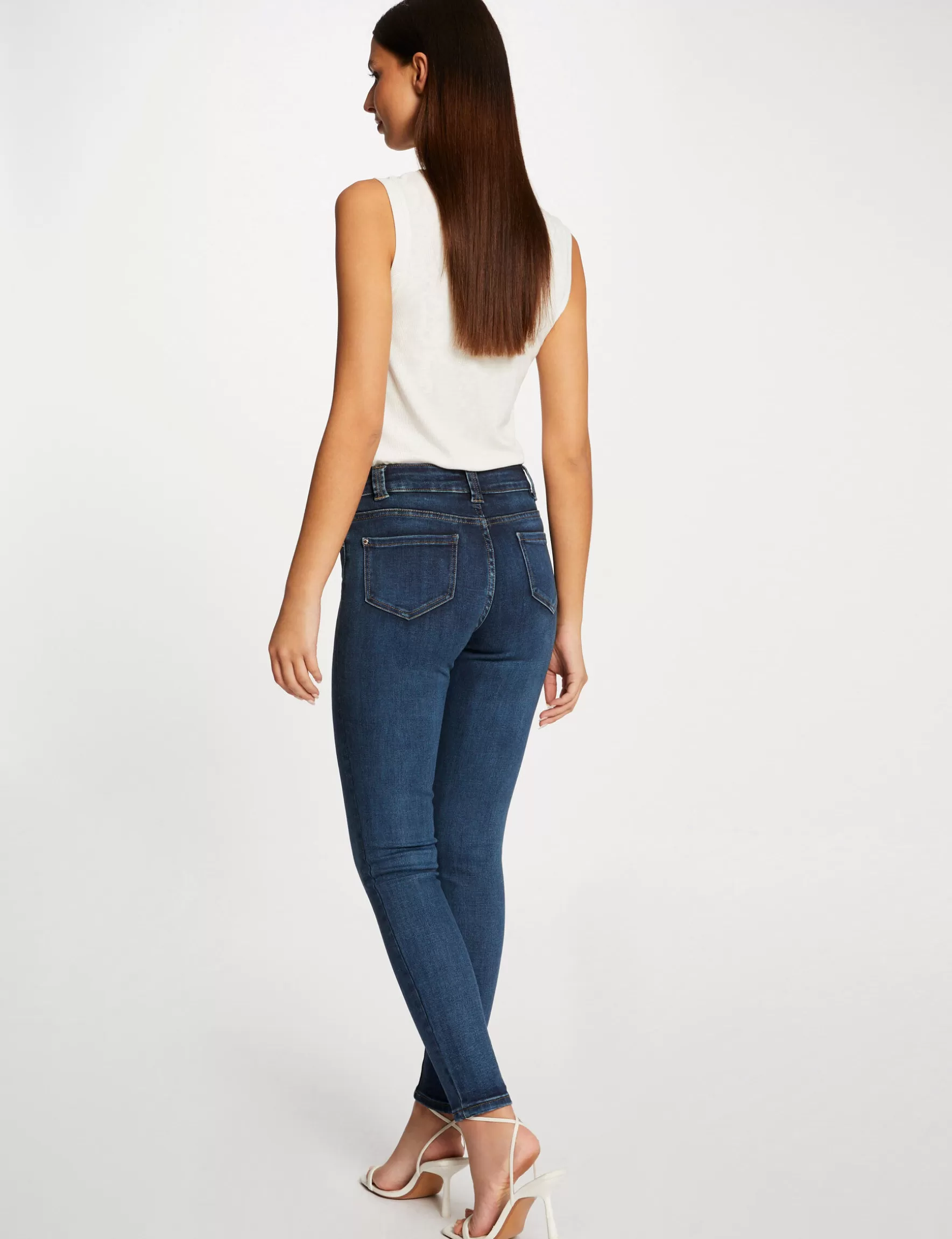 Clothes MORGAN ^Buttoned slim jeans stone denim ladies' stone_denim