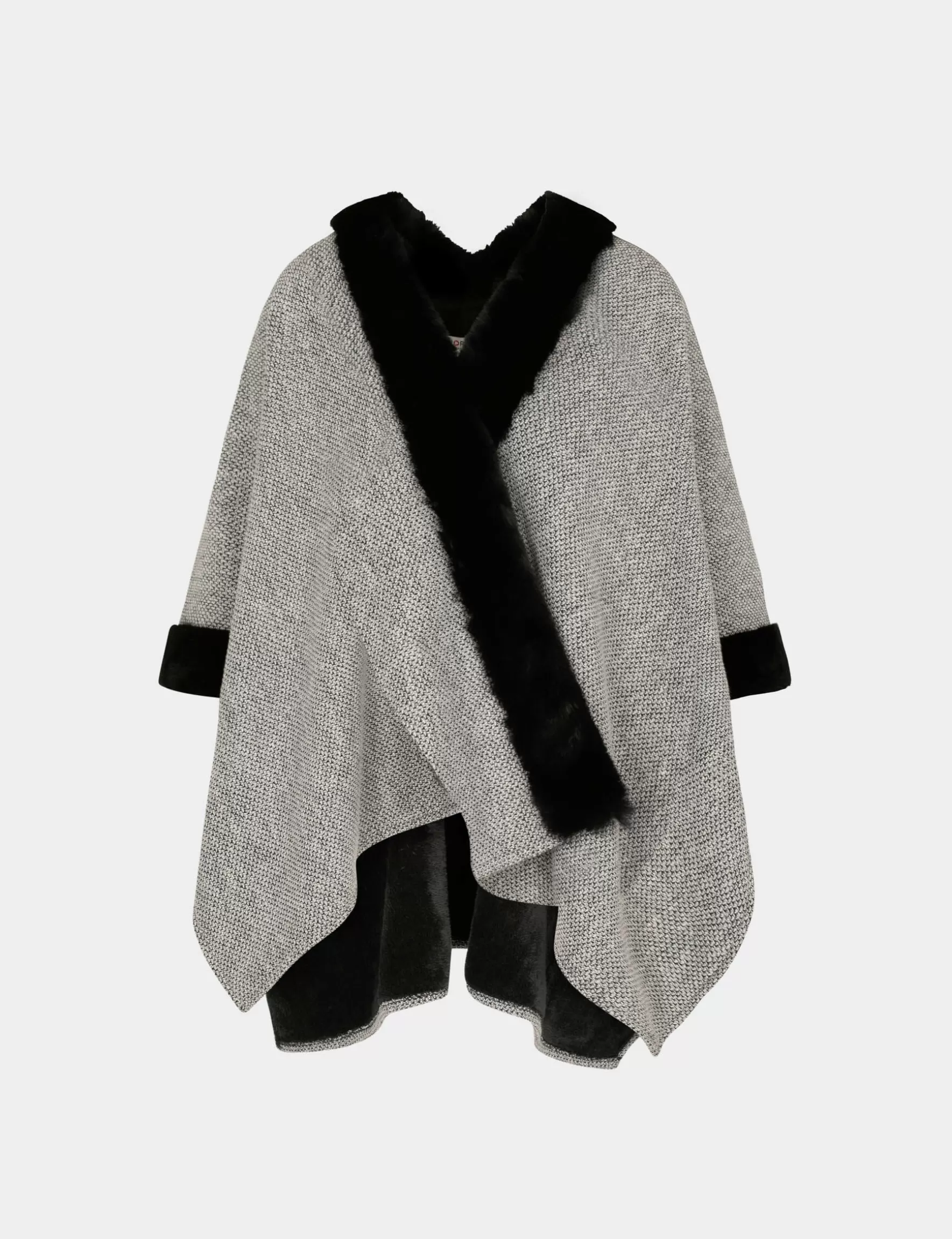 Clothes MORGAN ^Cape with faux fur details ladies' ecru