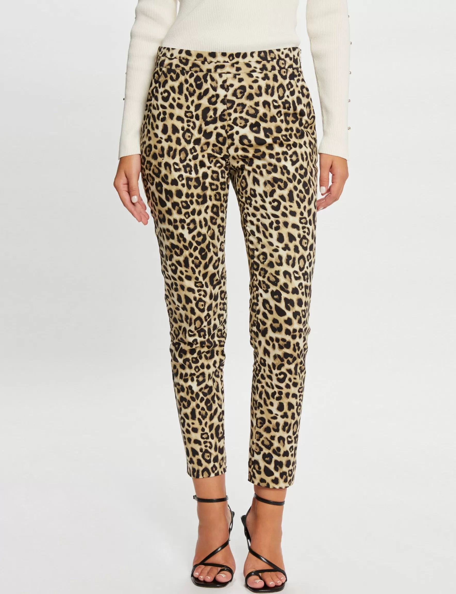 Clothes MORGAN ^Cigarette trousers leopard print ladies' multico