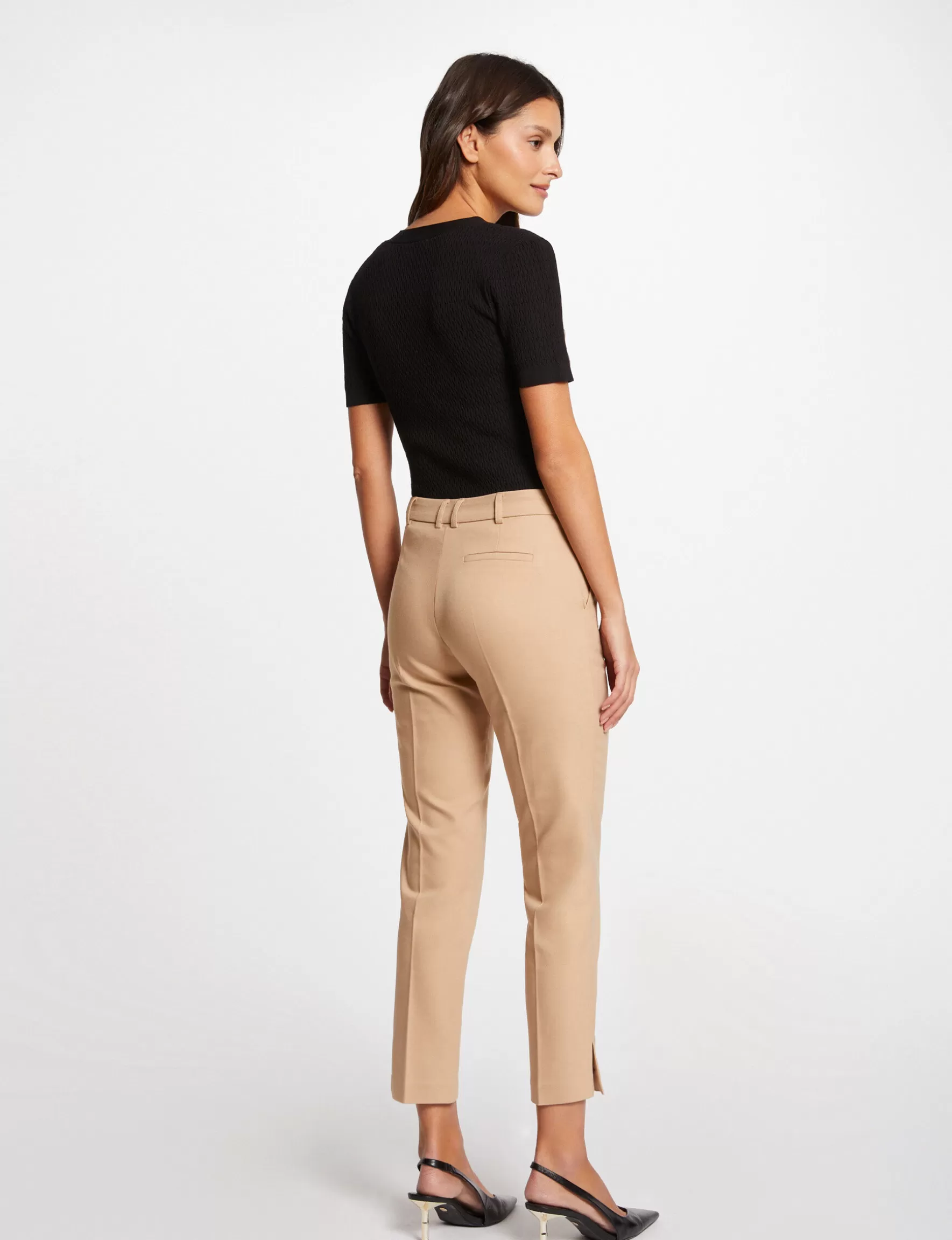 Clothes MORGAN ^Cropped cigarette trousers ladies' beige