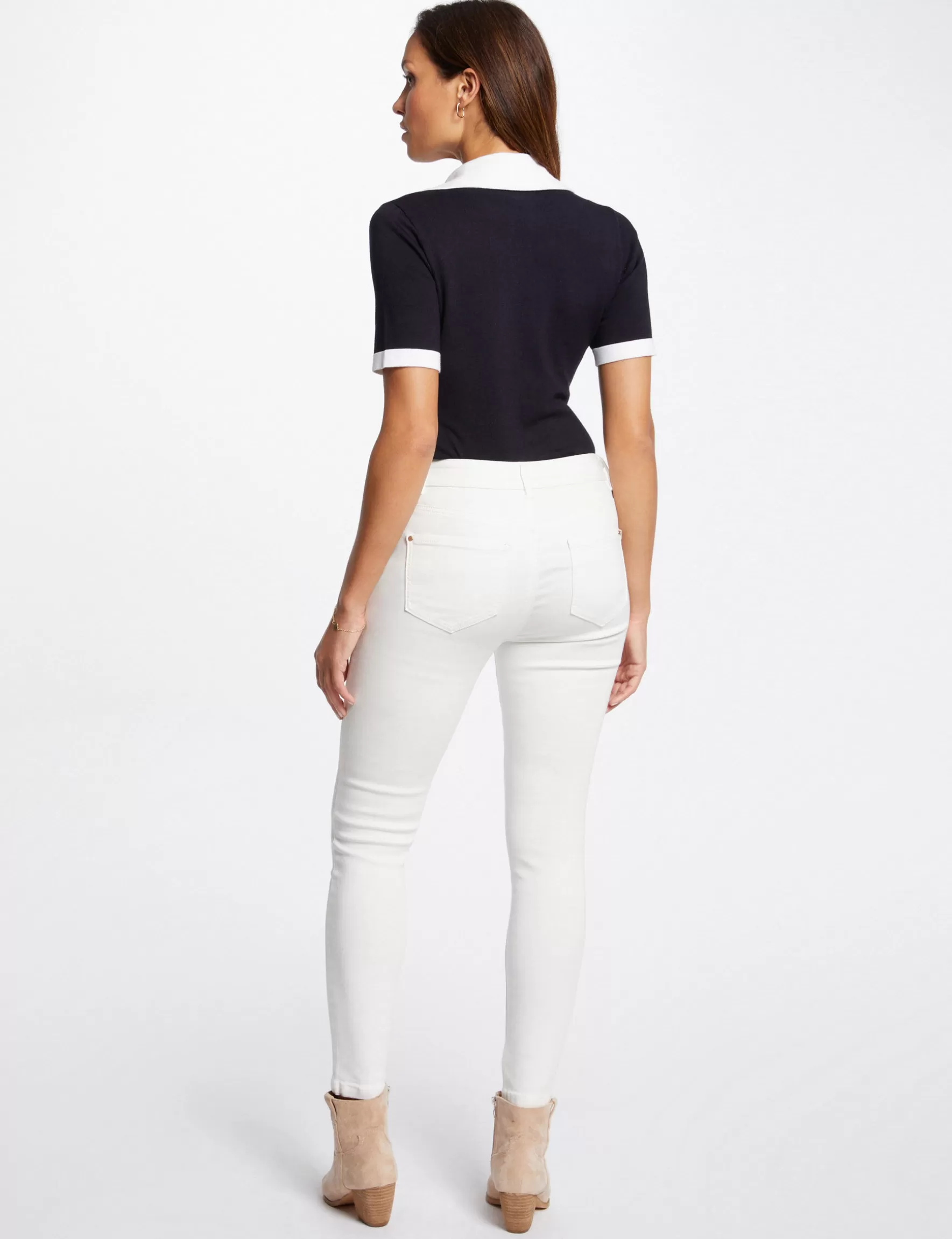 Clothes MORGAN ^Cropped skinny trousers with 5 pockets ladies' ecru