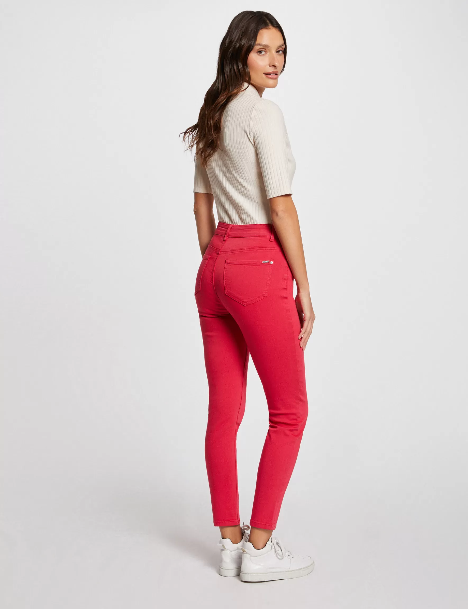 Clothes MORGAN ^Cropped skinny trousers with 5 pockets medium red ladies' medium_red