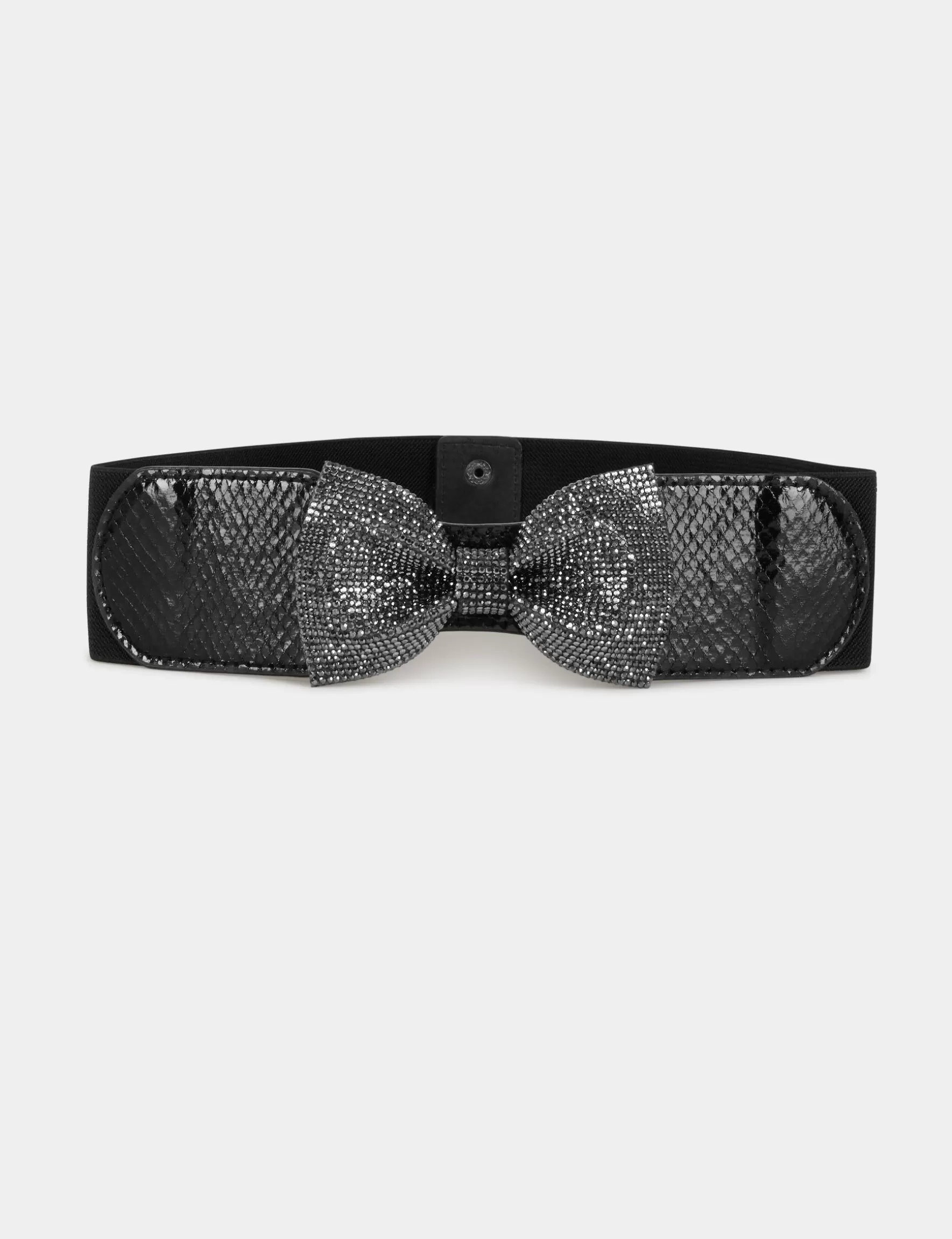 Accessories MORGAN ^Elasticised belt with rhinestones bow ladies' black