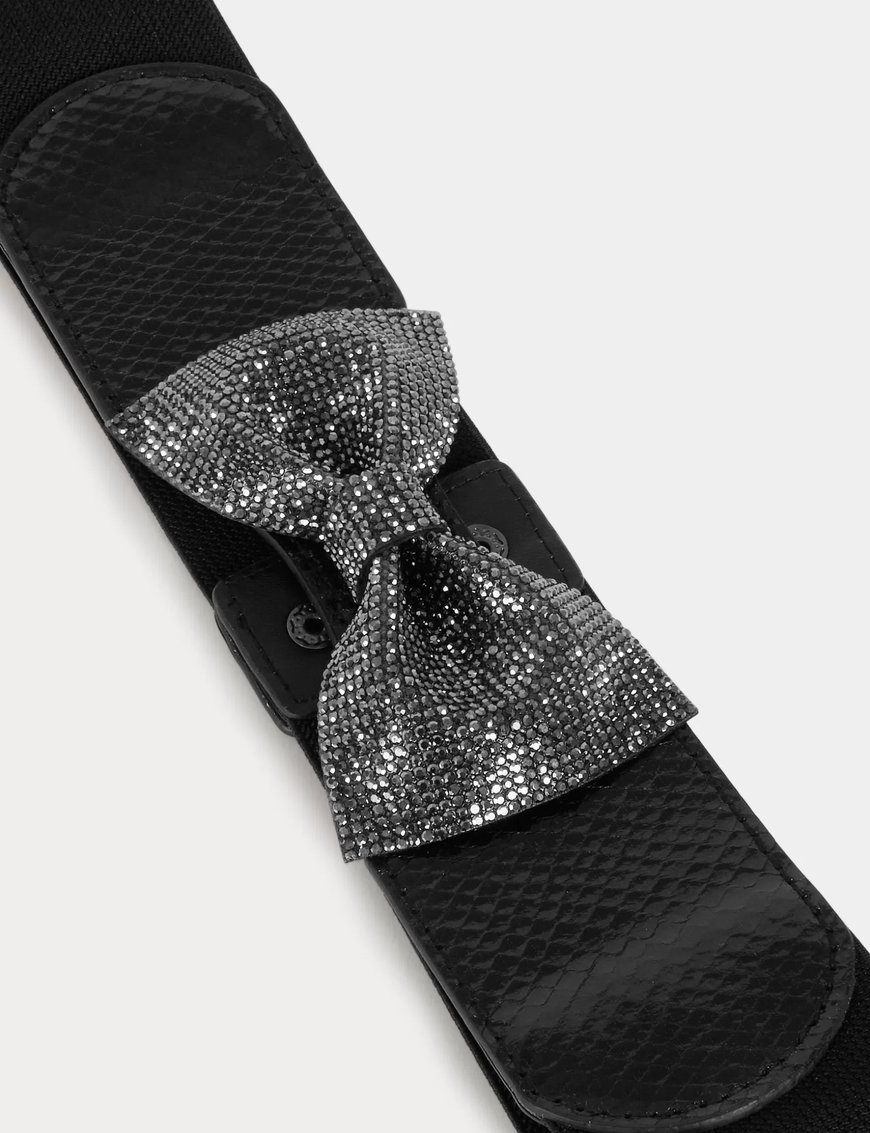 Accessories MORGAN ^Elasticised belt with rhinestones bow ladies' black