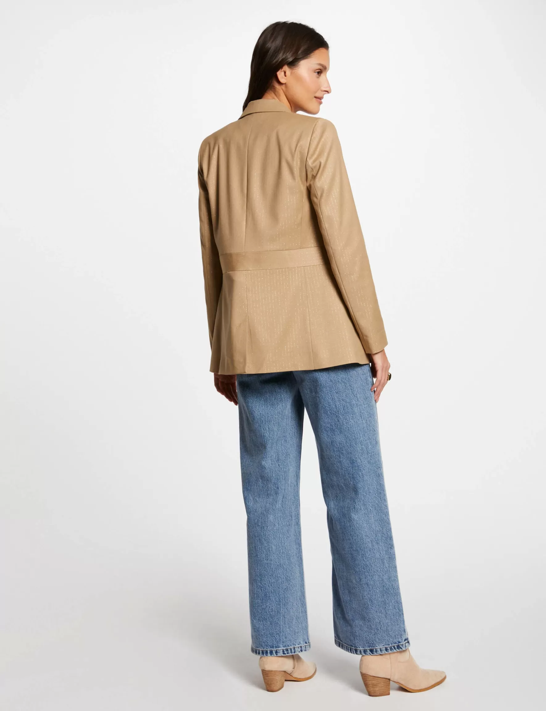 Clothes MORGAN ^Jacket with stripes ladies' camel