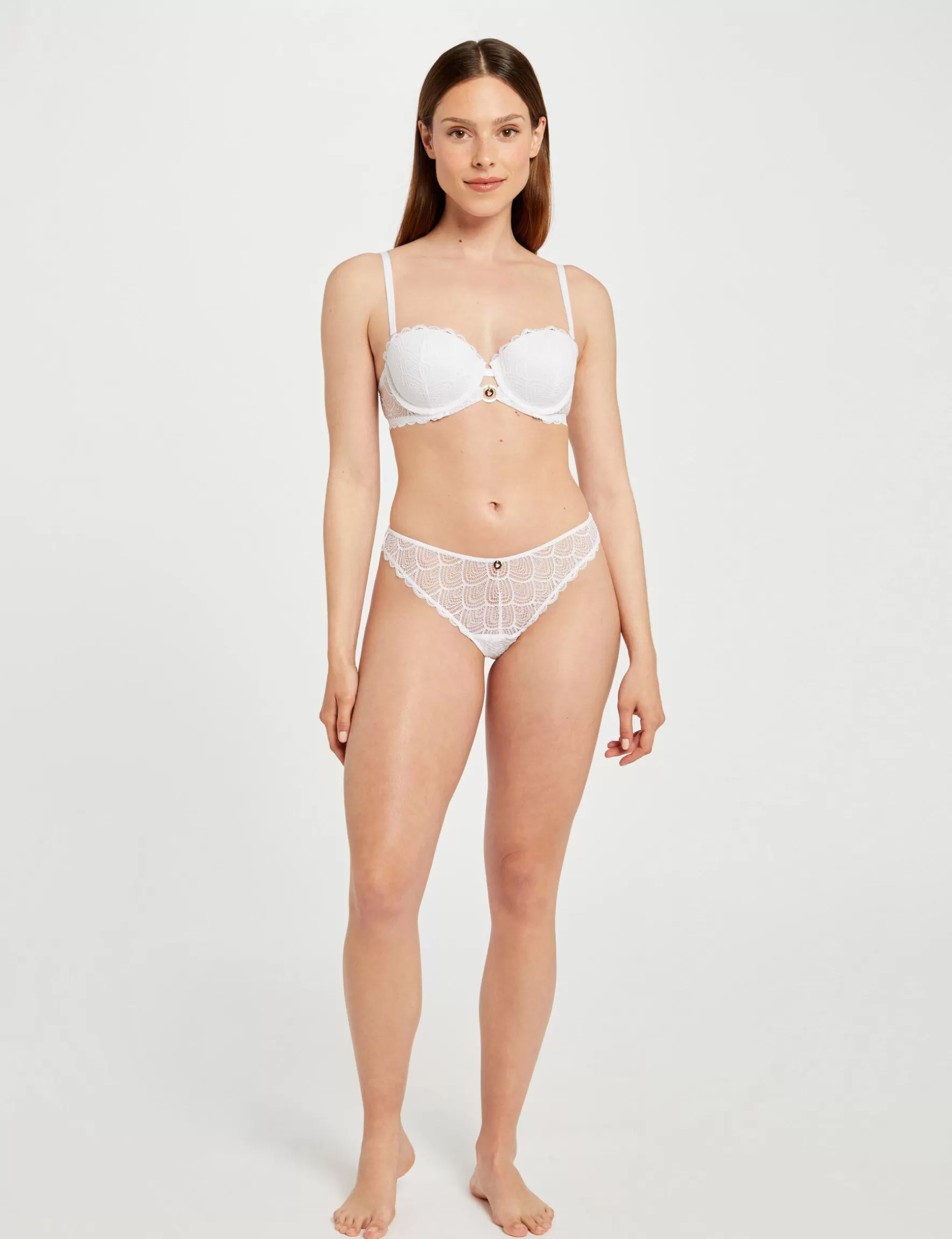 Clothes MORGAN ^Lace Brazilian brief ladies' white