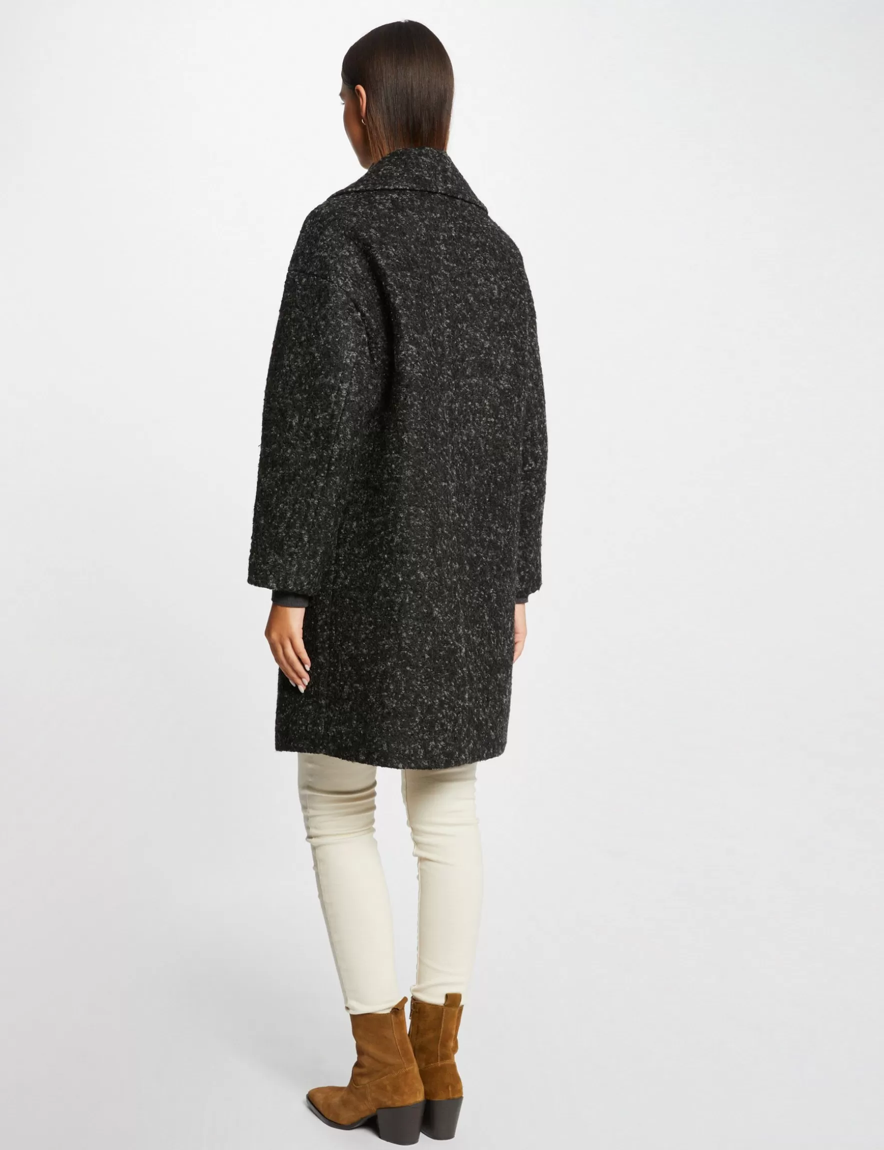 Clothes MORGAN ^Long oversize coat anthracite grey ladies' anthracite_grey