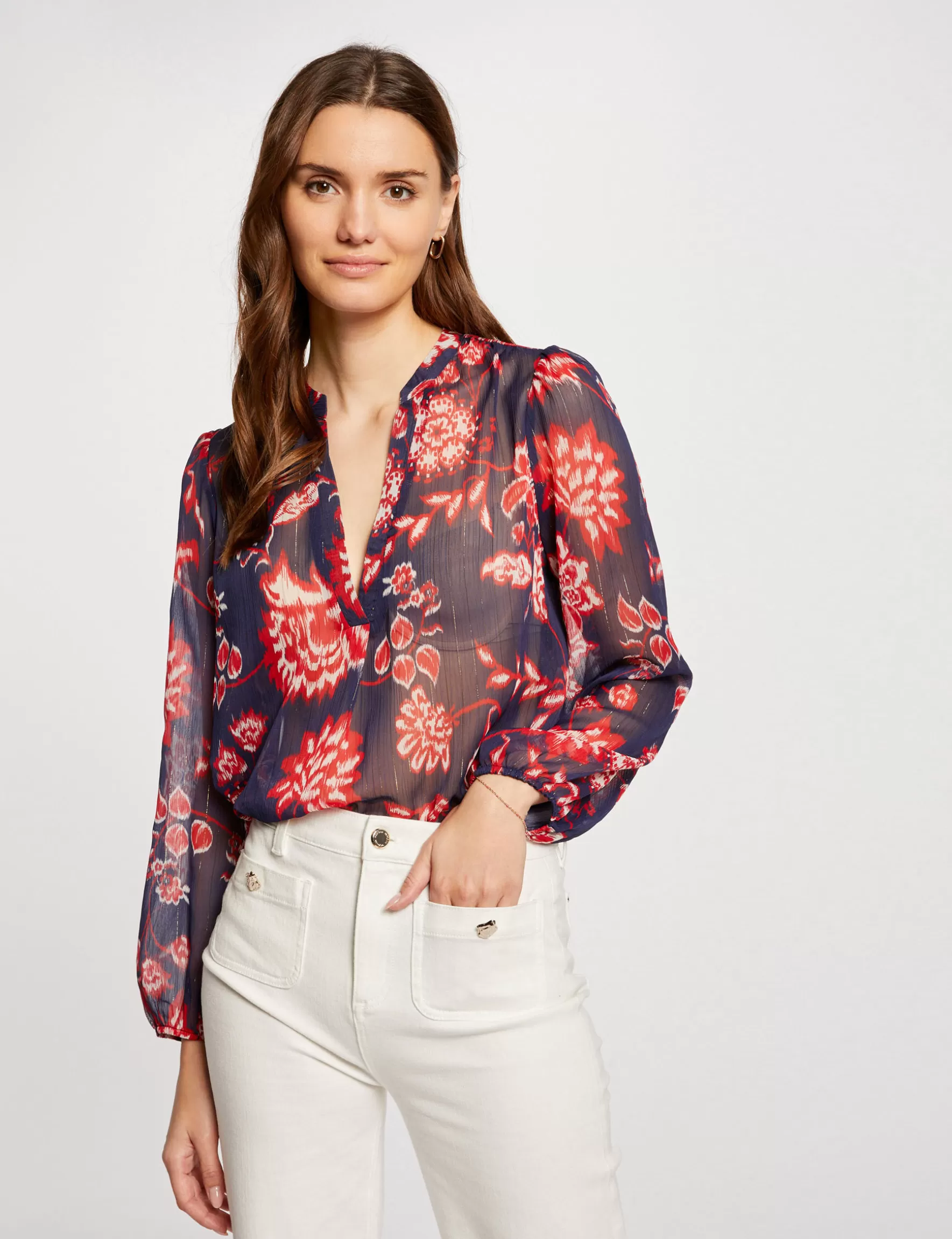 Clothes MORGAN ^Long-sleeved blouse ladies' multico