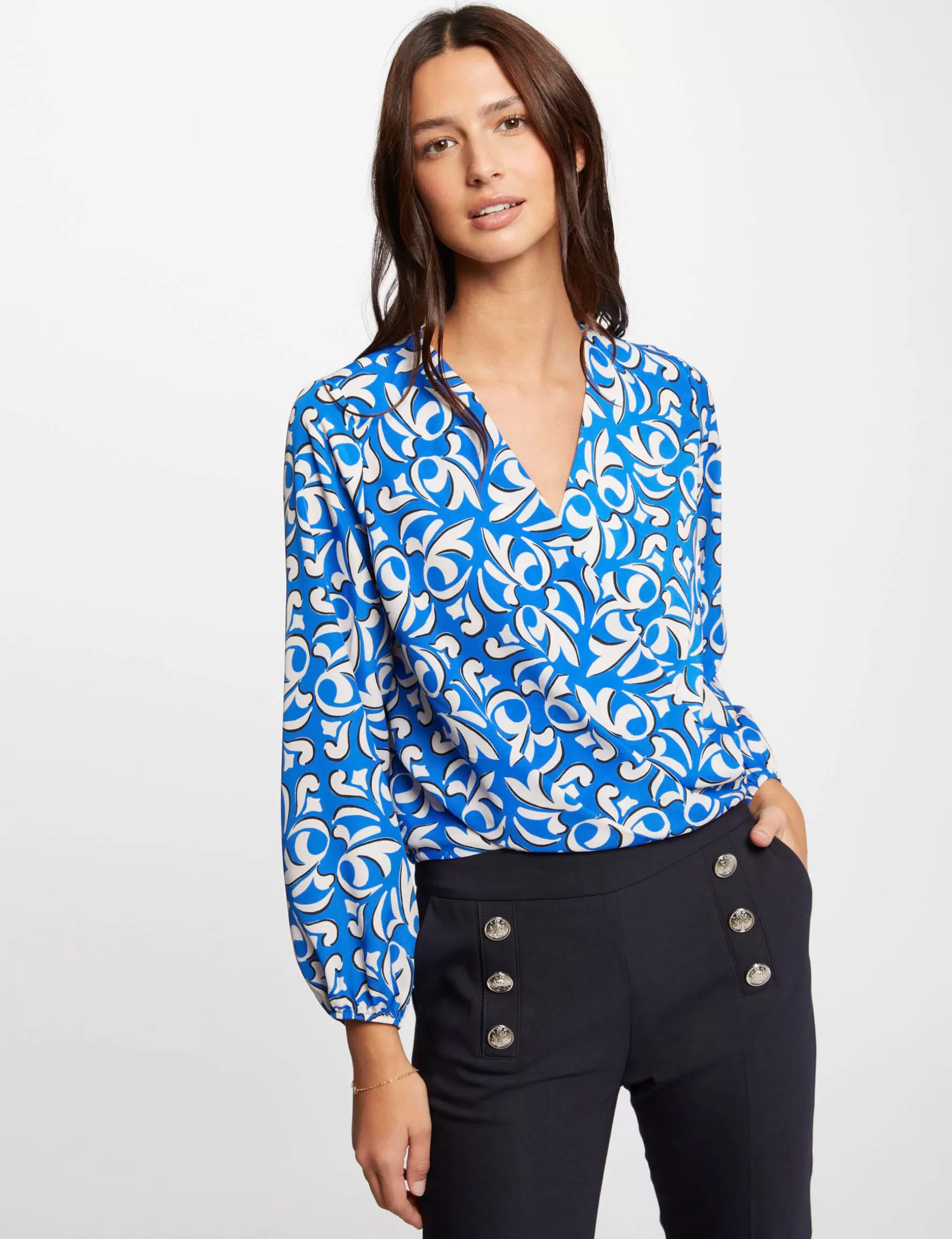 Clothes MORGAN ^Long-sleeved blouse ladies' multico