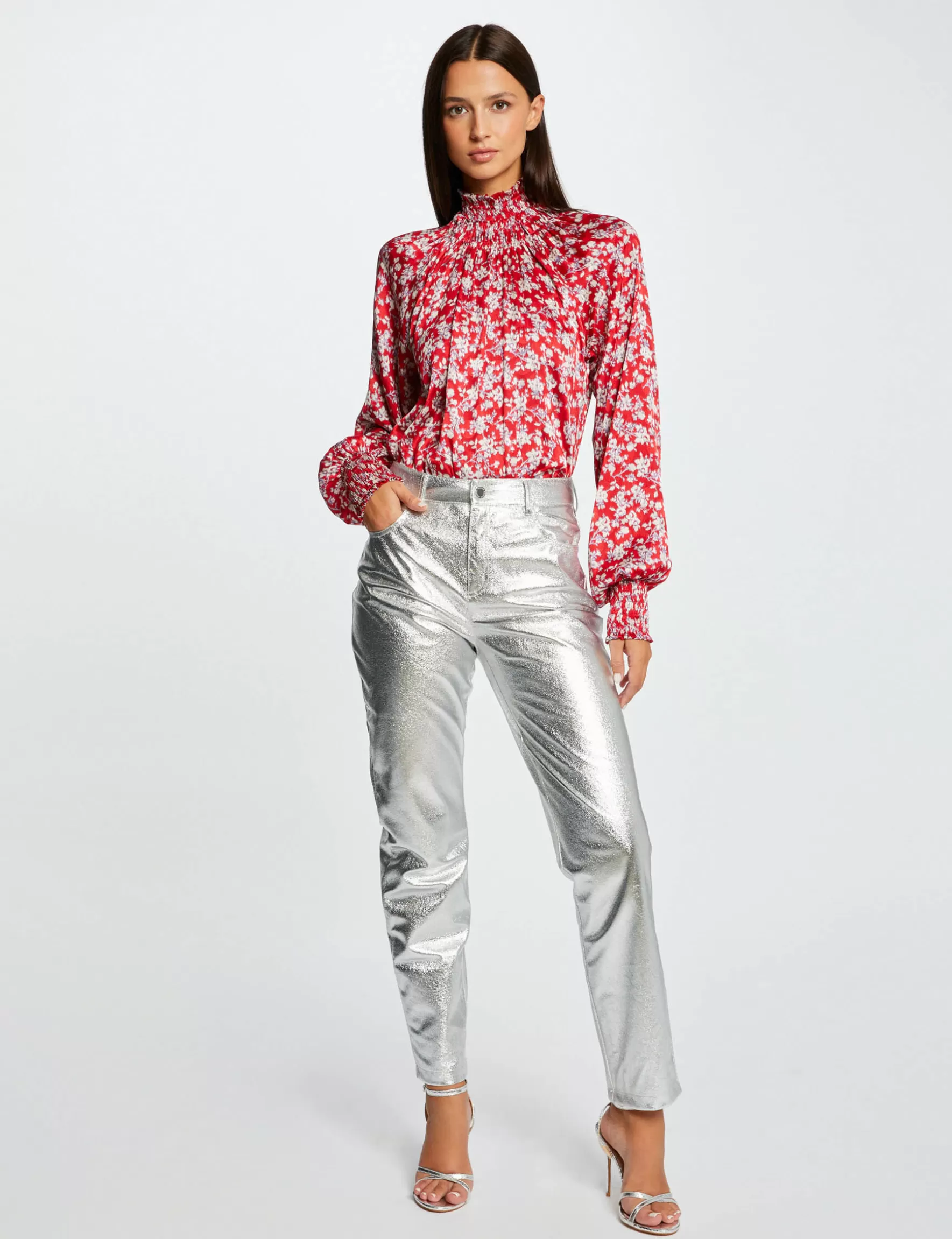 Clothes MORGAN ^Long-sleeved blouse with floral print ladies' multico