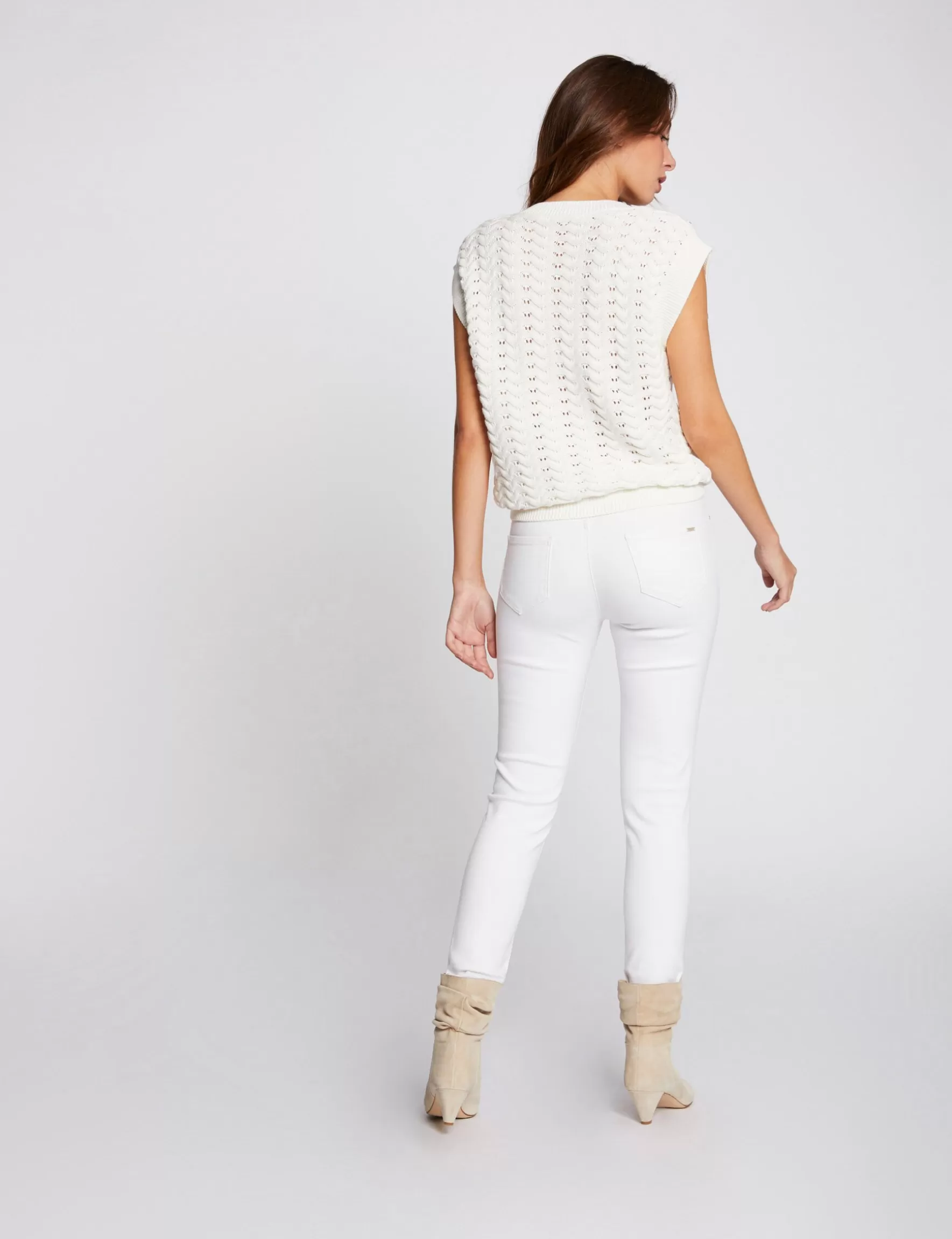 Clothes MORGAN ^Low-waisted skinny jeans ladies' ecru