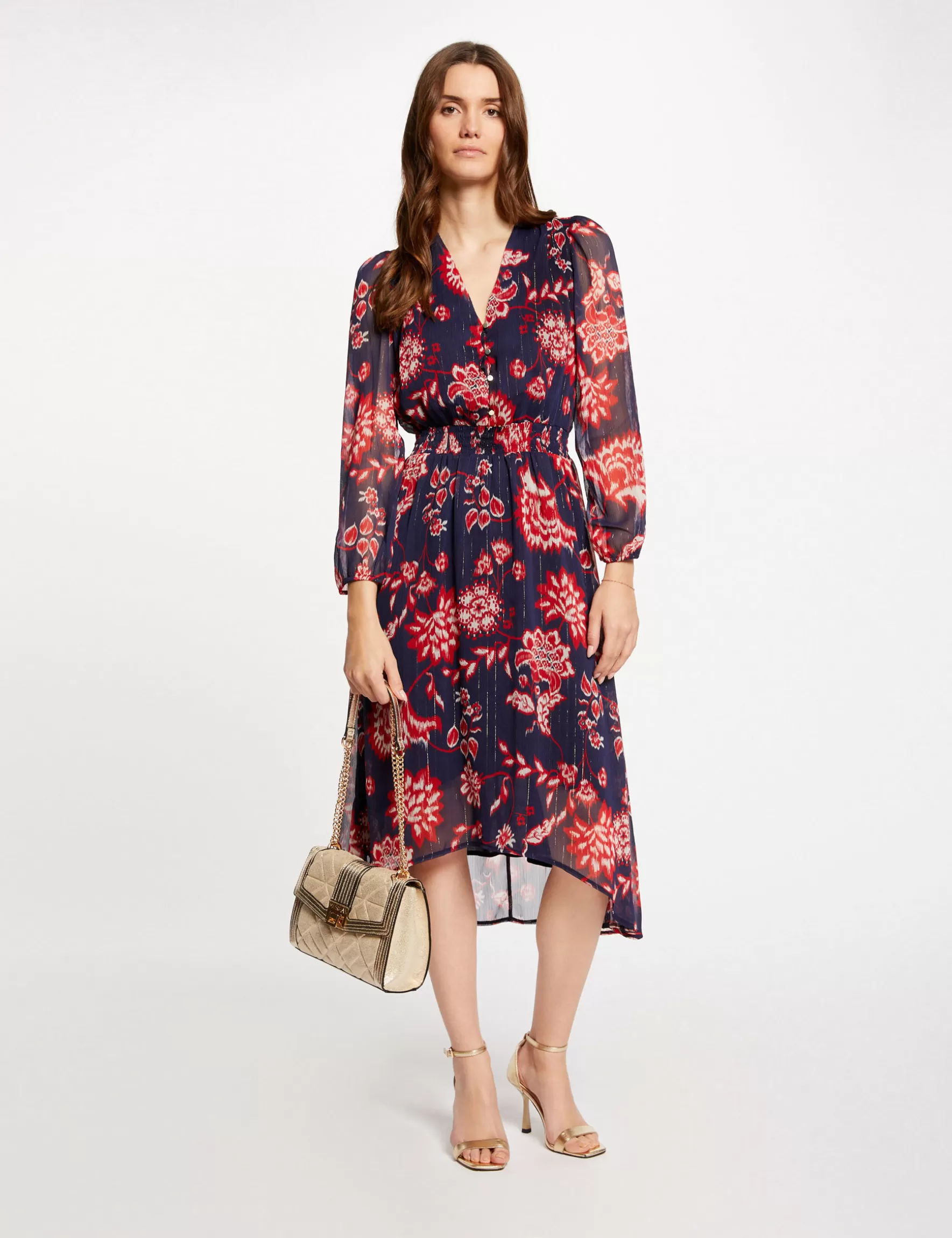 Clothes MORGAN ^Midi dress floral print ladies' multico