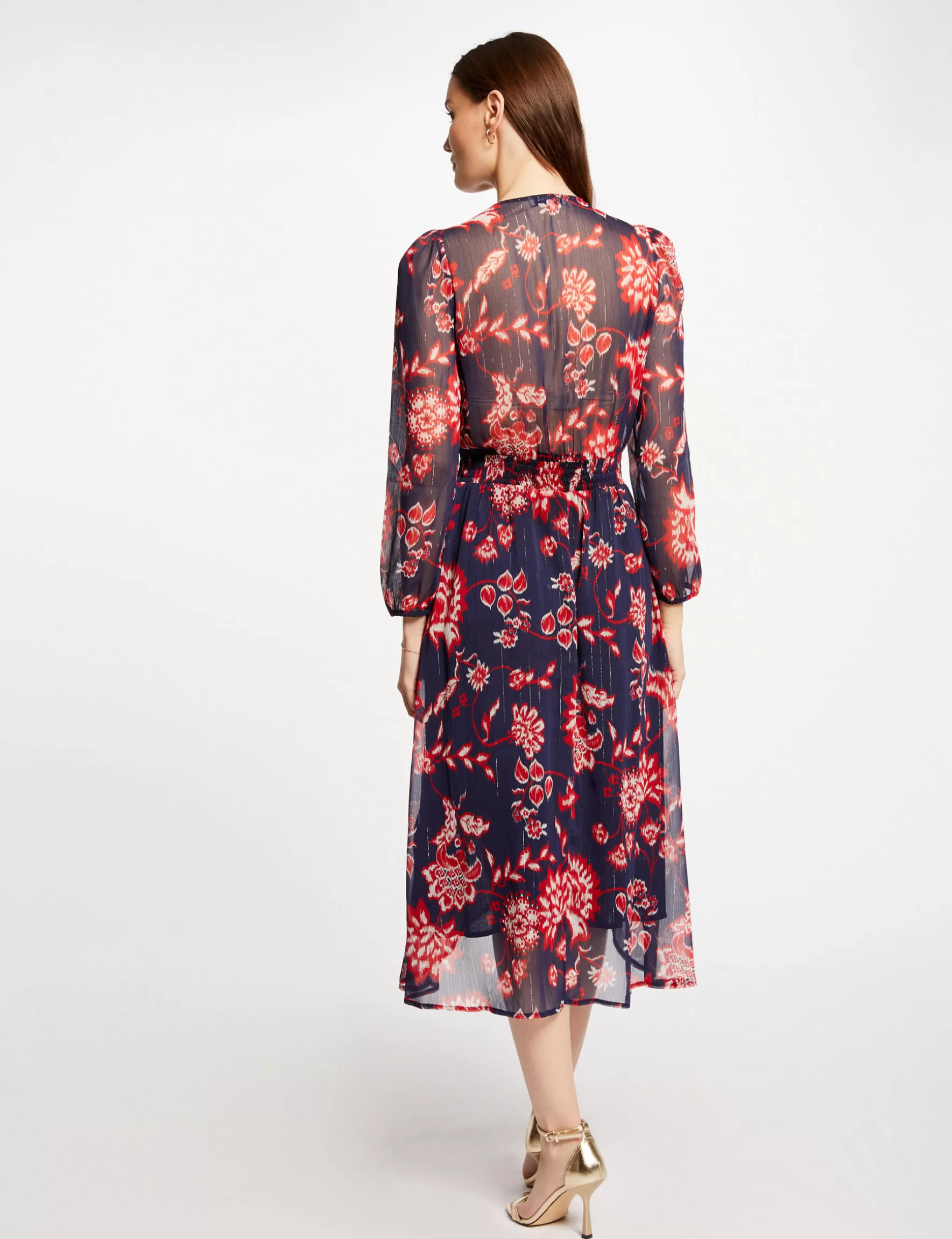 Clothes MORGAN ^Midi dress floral print ladies' multico