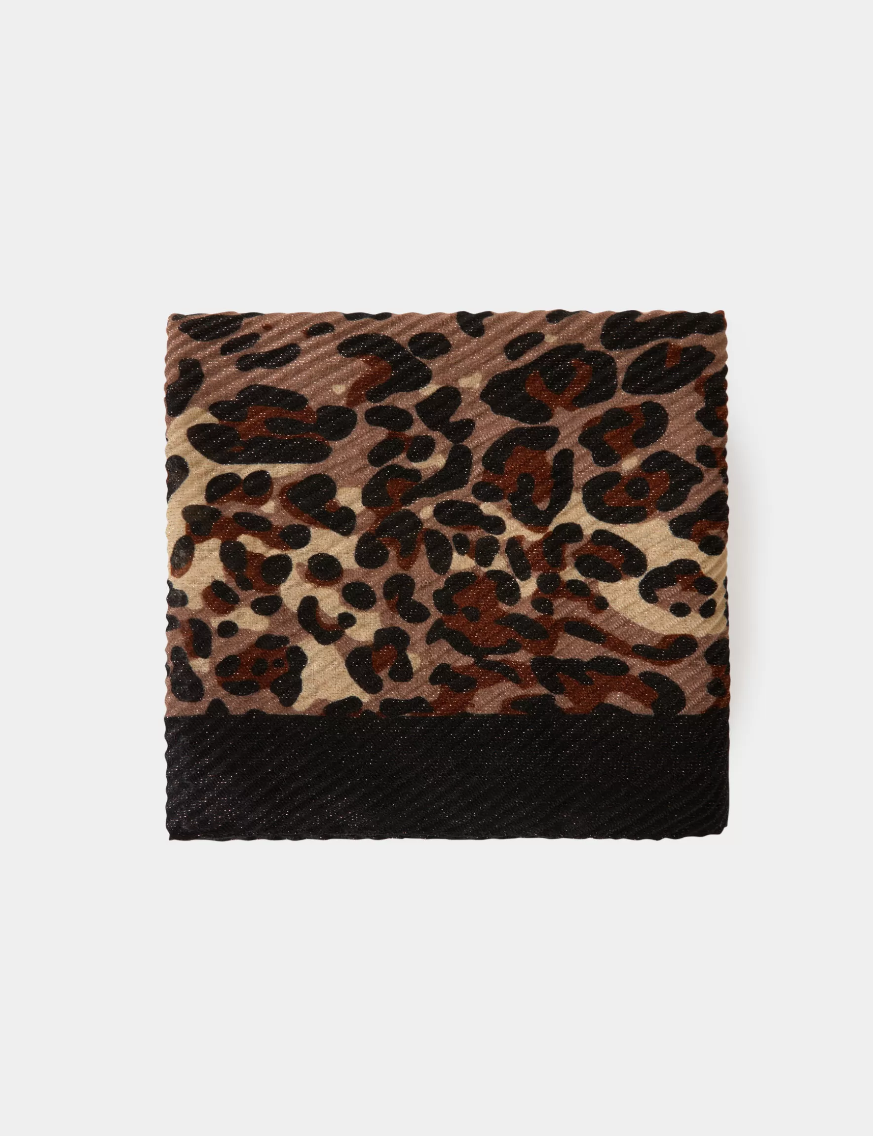 Accessories MORGAN ^Pleated scarf with leopard print chestnut brown ladies' chestnut_brown