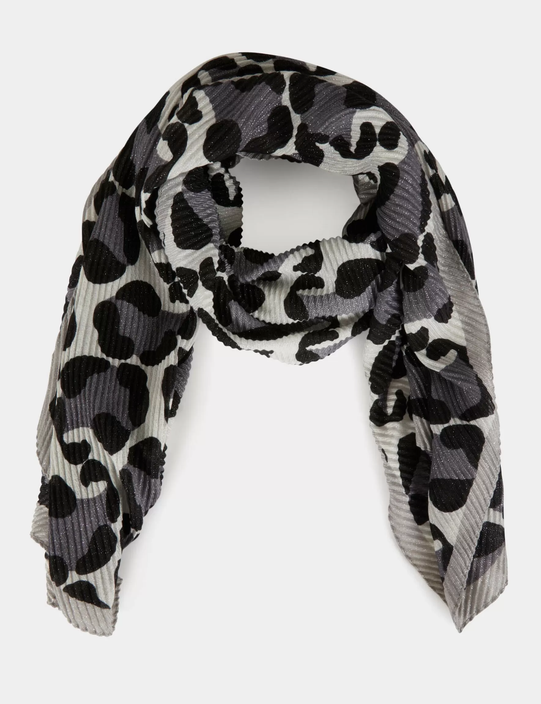 Accessories MORGAN ^Pleated scarf with leopard print ladies' mid-grey