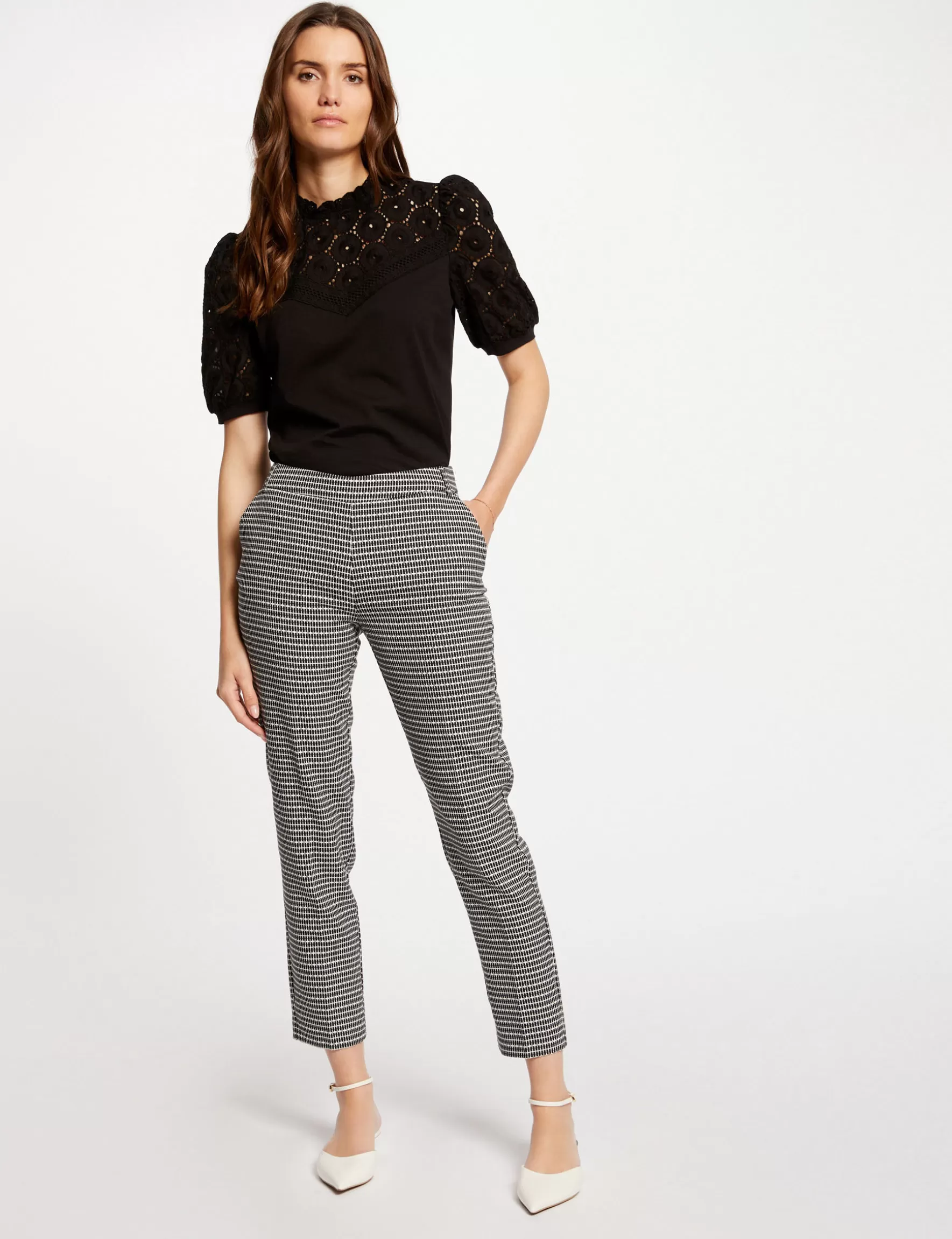 Clothes MORGAN ^Printed cigarette trousers ladies' multico