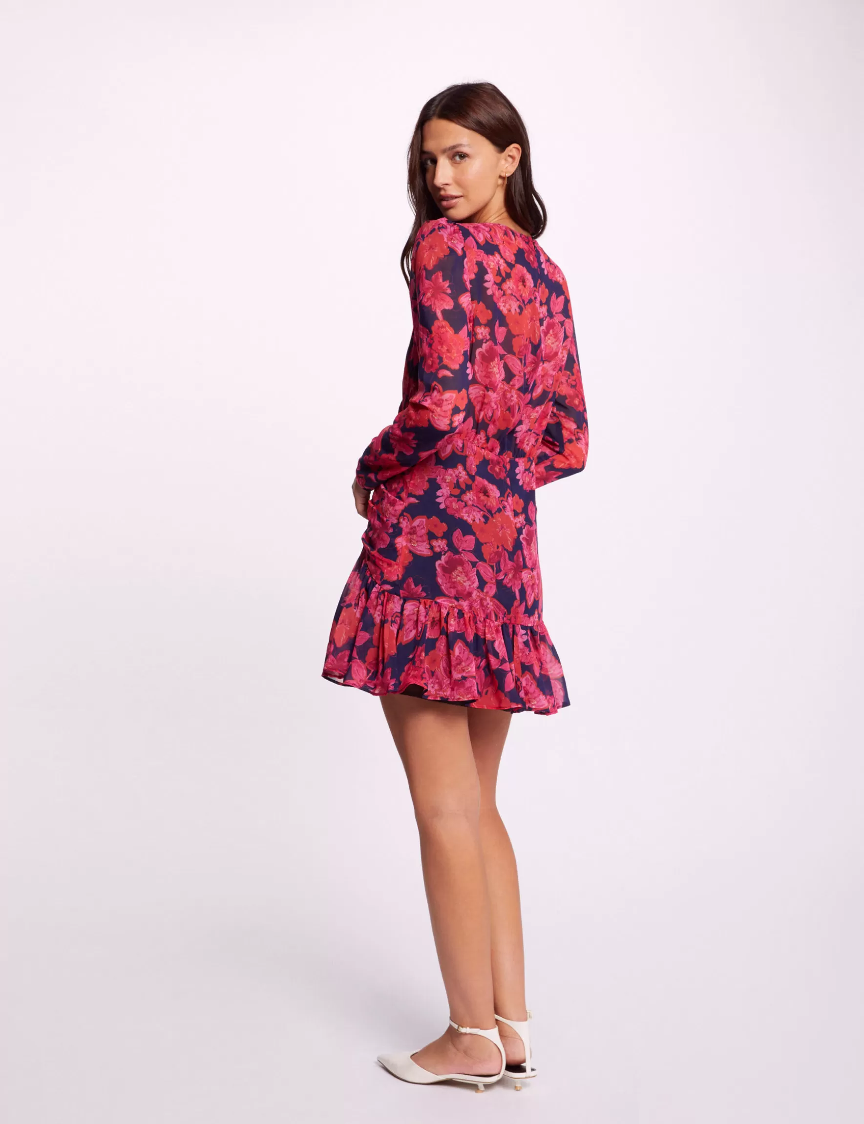 Clothes MORGAN ^Printed shirred short dress ladies' multico