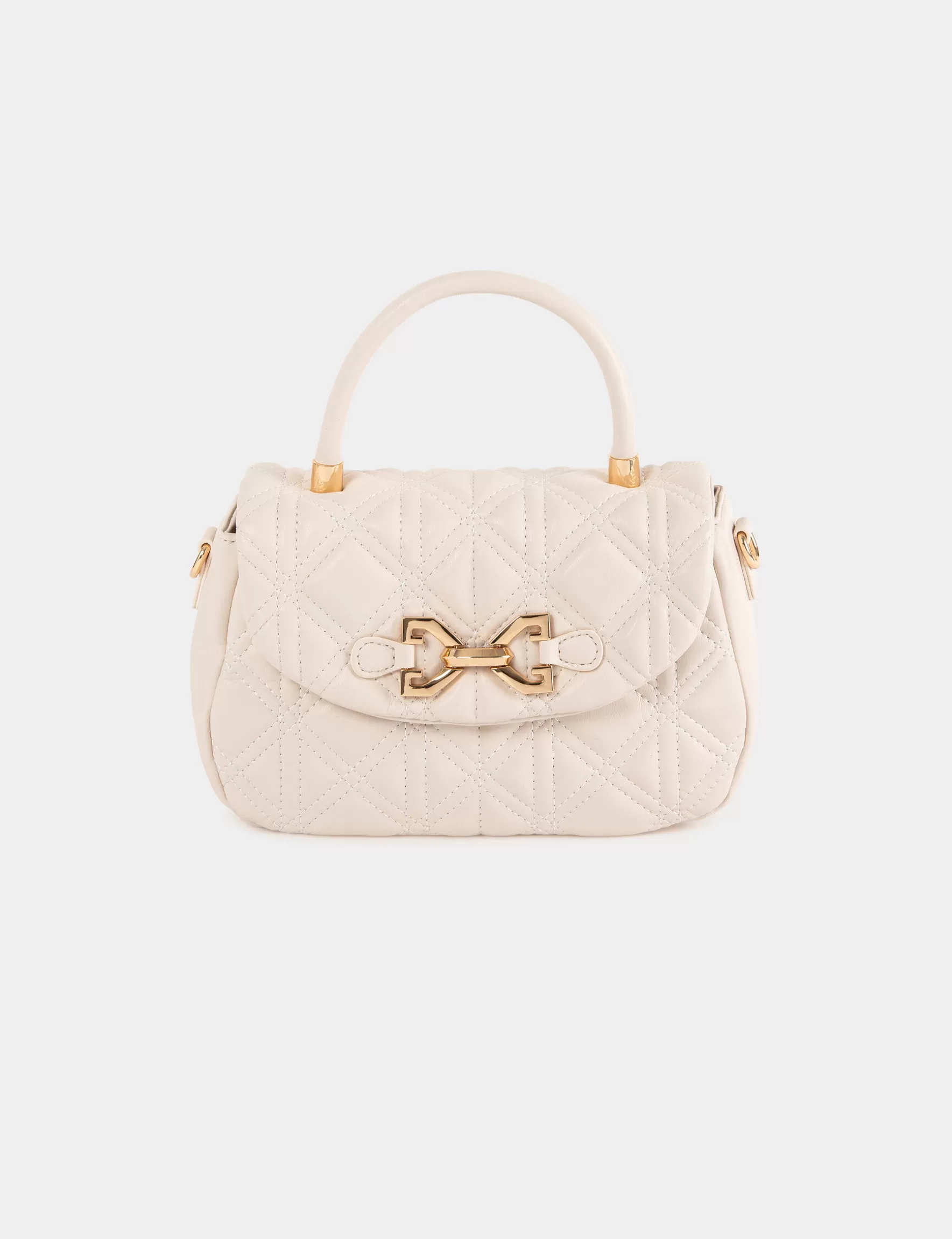 Accessories MORGAN ^Quilted bag with metal ornament ladies' ivory