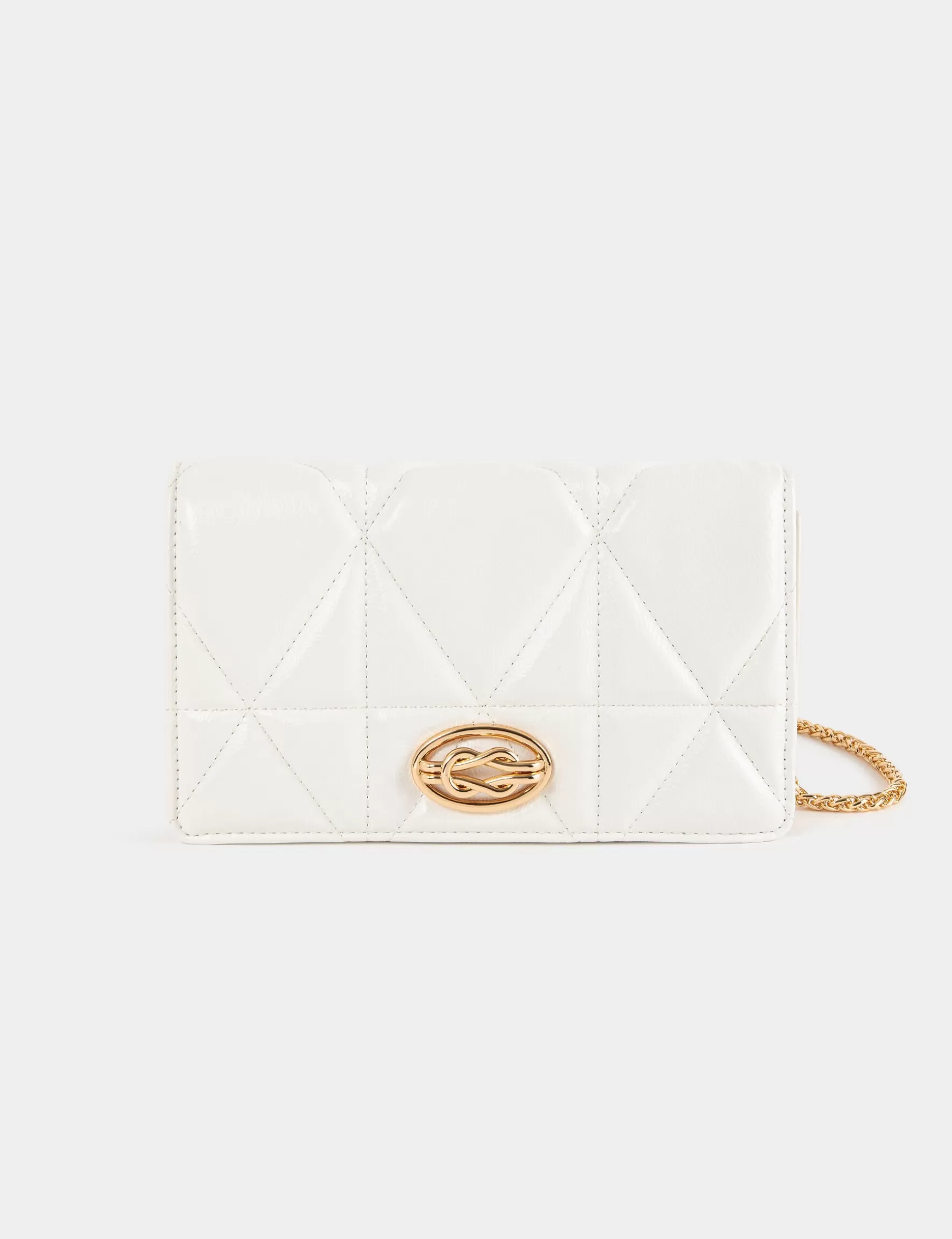 Accessories MORGAN ^Quilted clutch bag with strap ladies' white