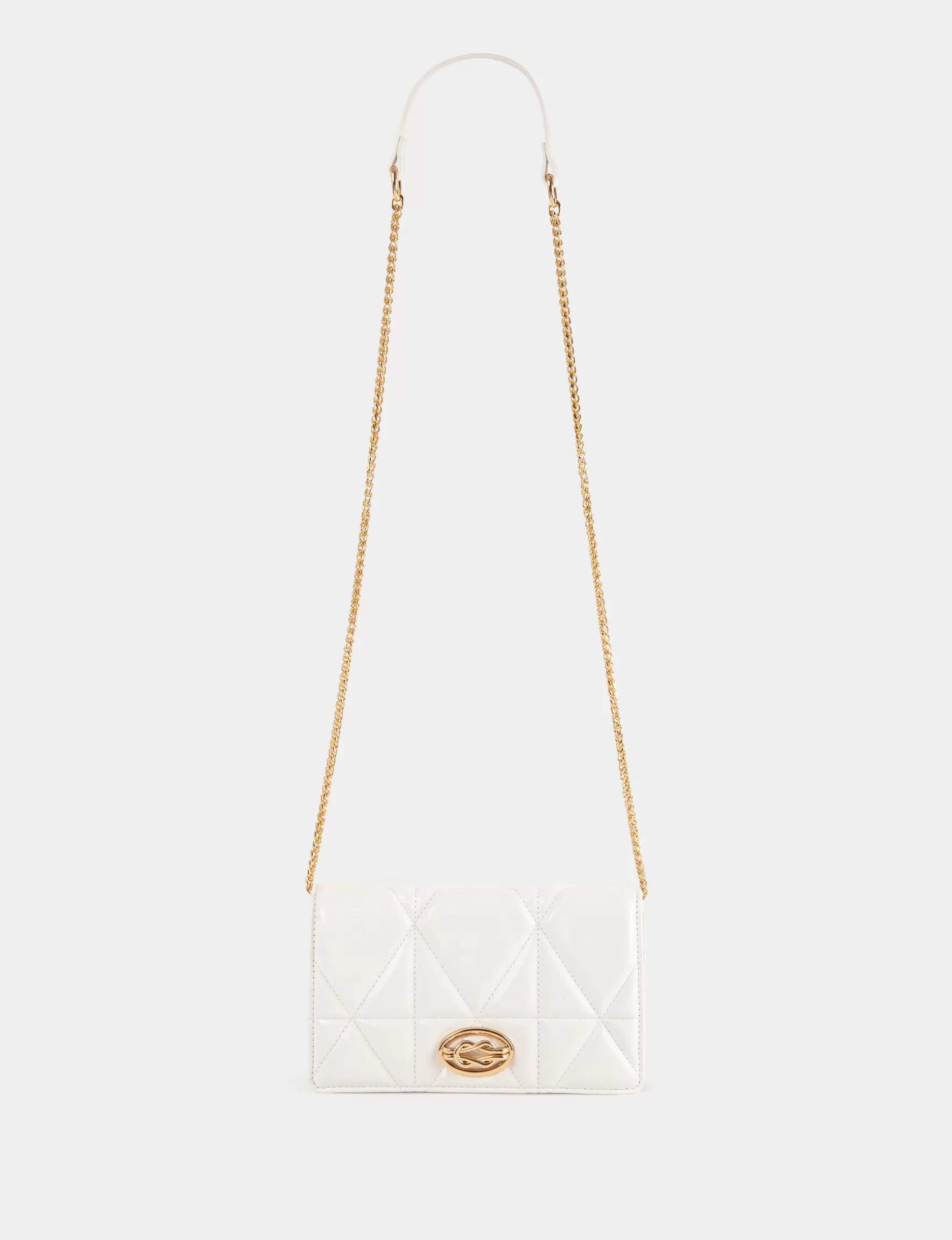 Accessories MORGAN ^Quilted clutch bag with strap ladies' white