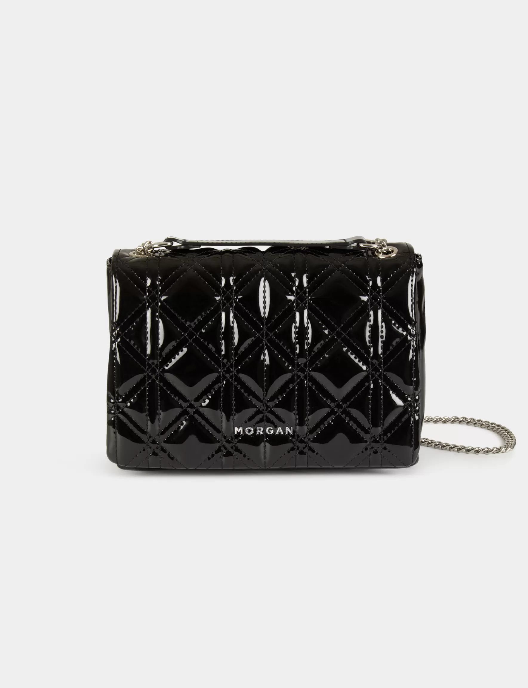 Accessories MORGAN ^Quilted patent clutch bag ladies' black