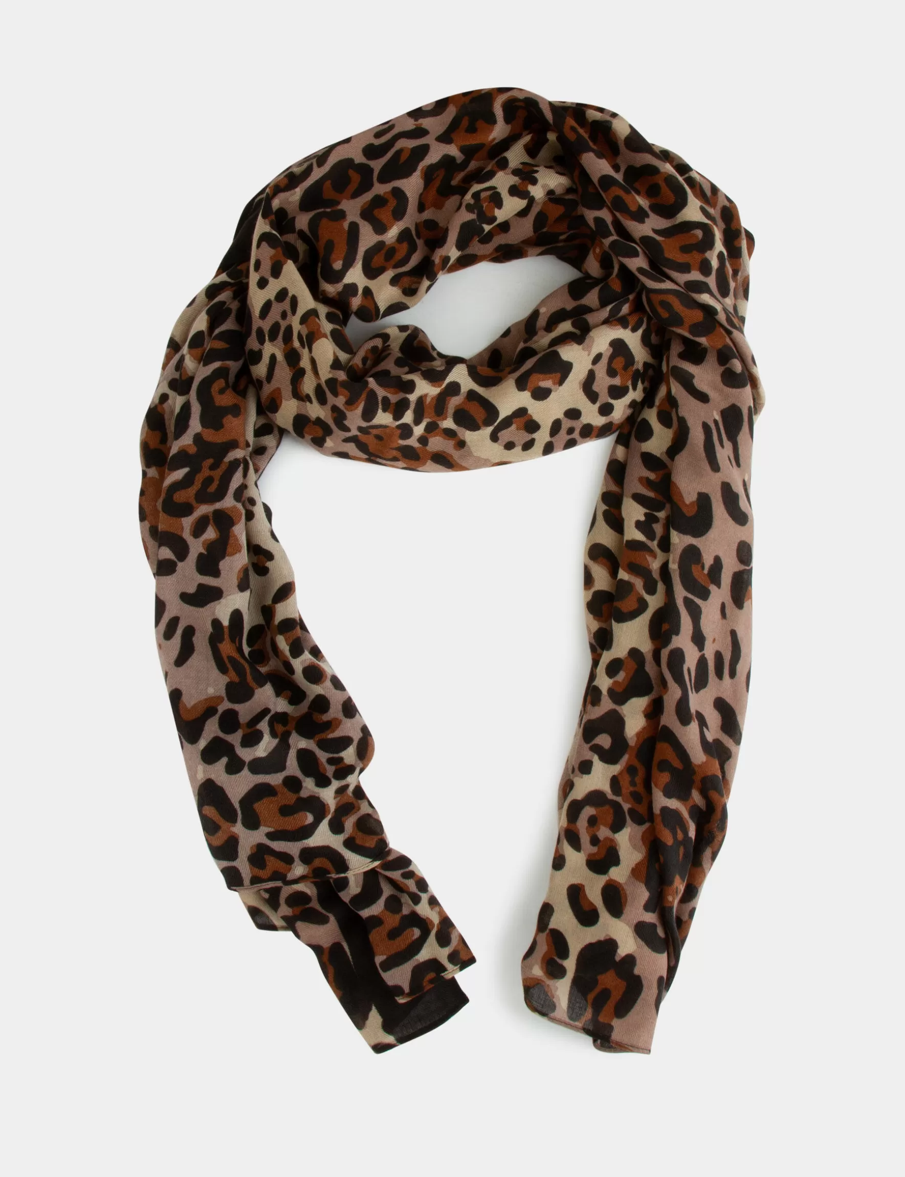 Accessories MORGAN ^Scarf with animal print chestnut brown ladies' chestnut_brown