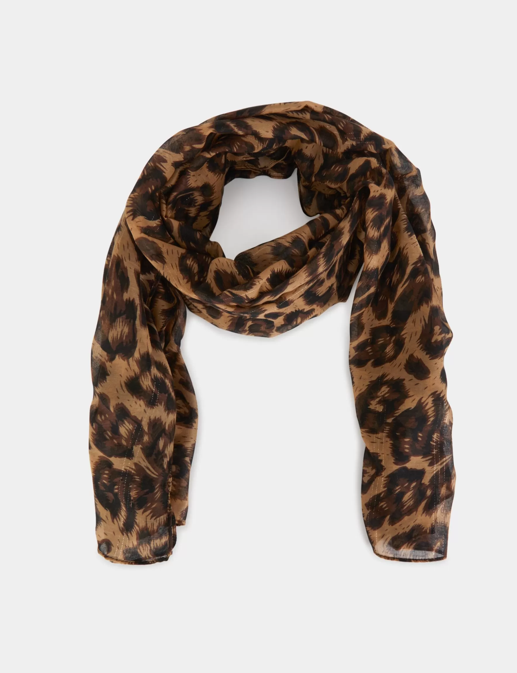 Accessories MORGAN ^Scarf with animal print chestnut brown ladies' chestnut_brown