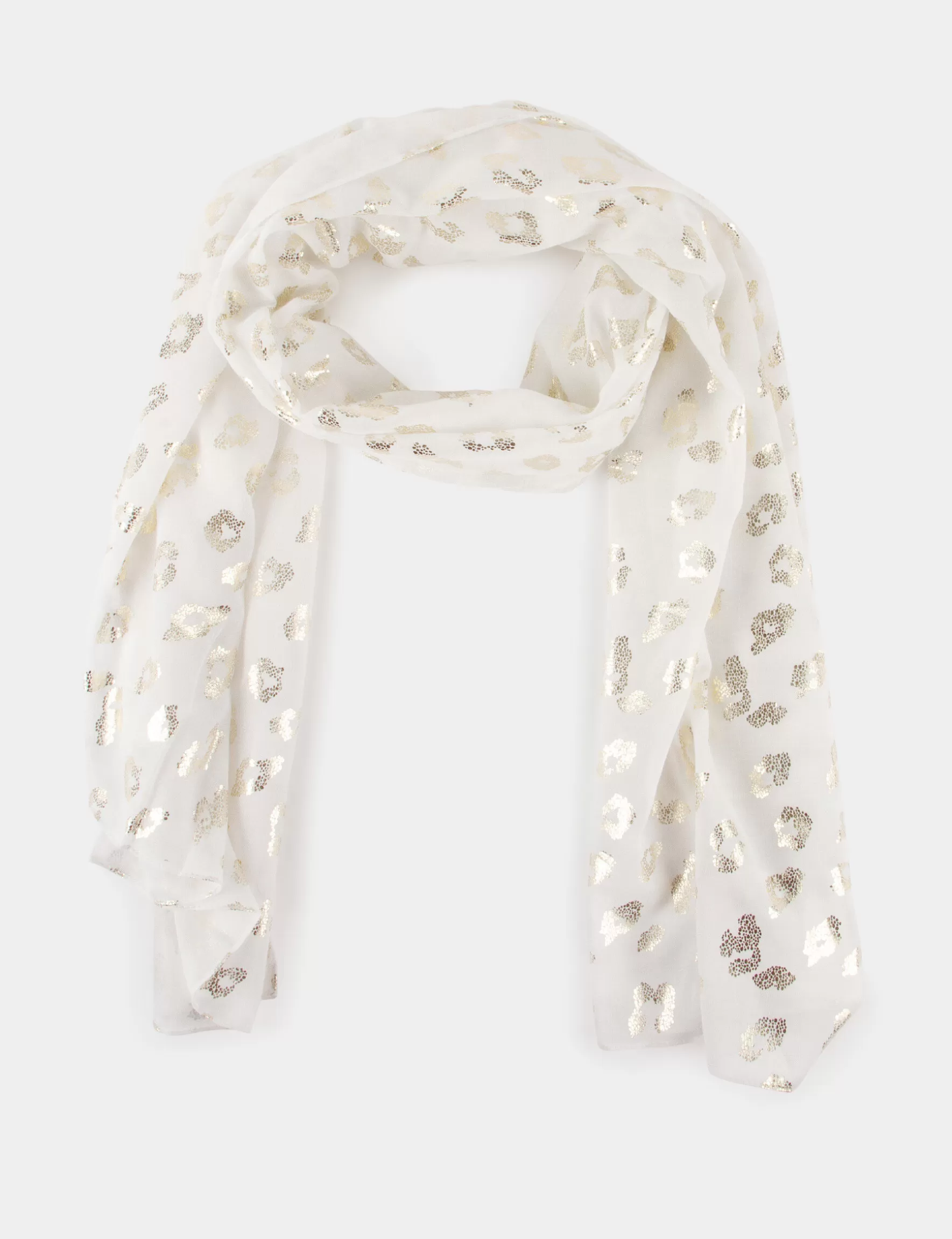 Accessories MORGAN ^Scarf with leopard print ladies' white