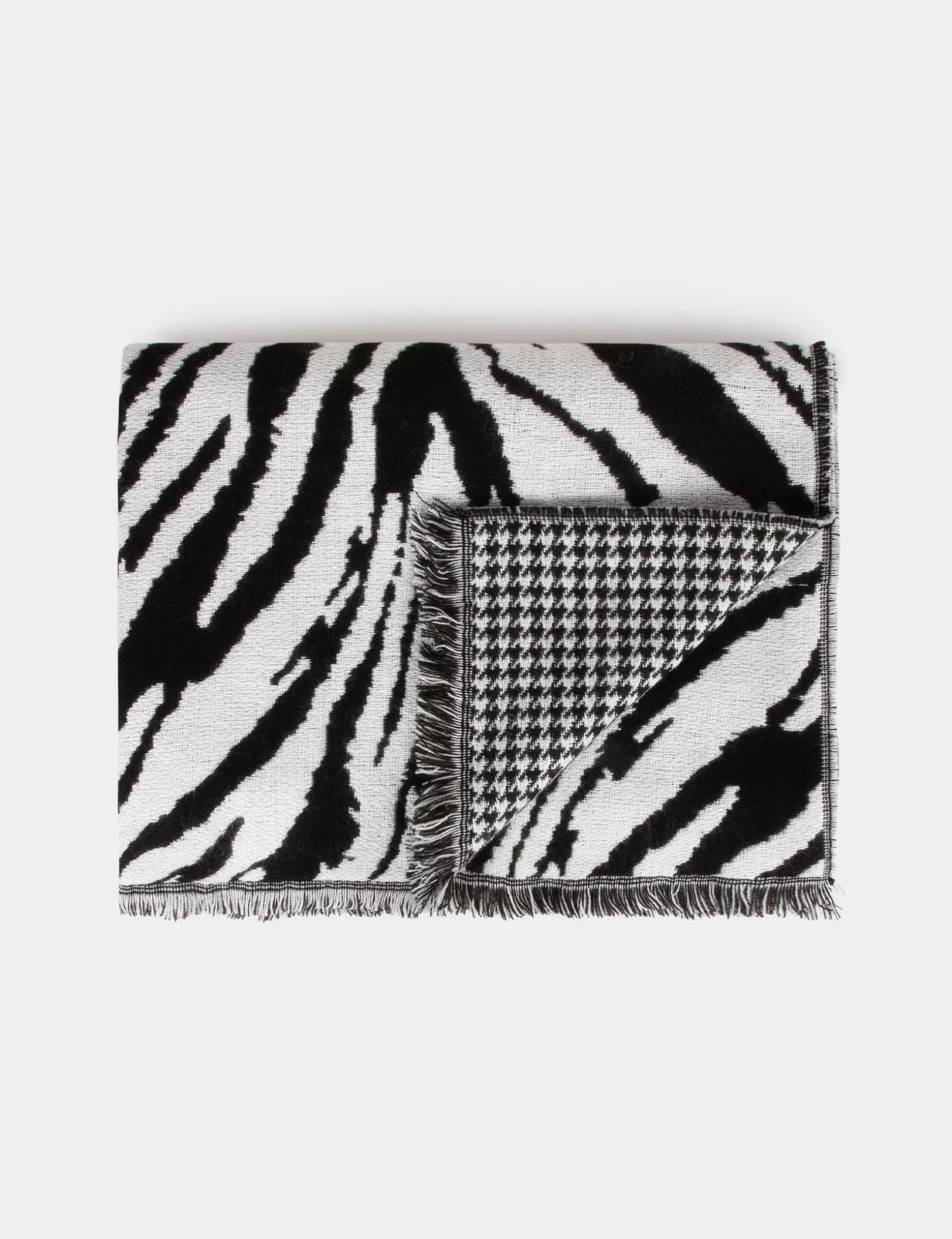 Accessories MORGAN ^Scarf zebra print and houndstooth print ladies' black