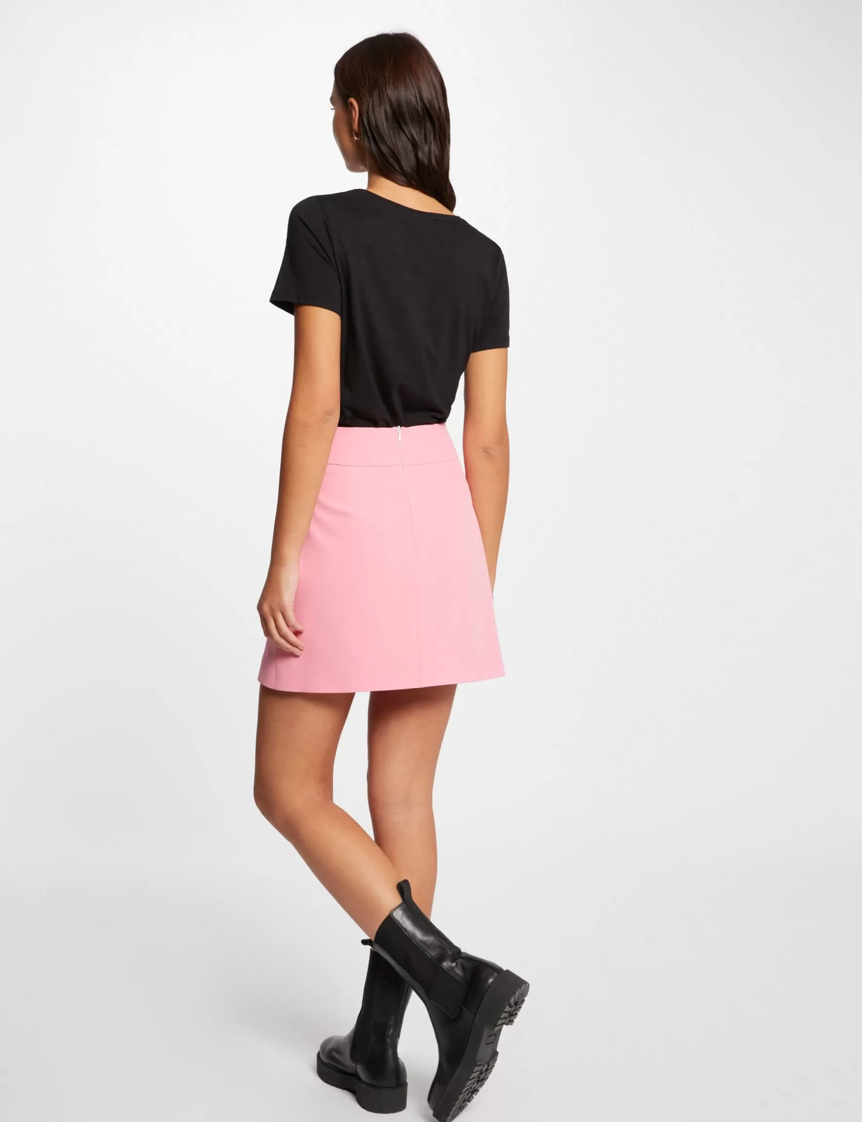 Clothes MORGAN ^Short skirt with buttons medium pink ladies' medium_pink