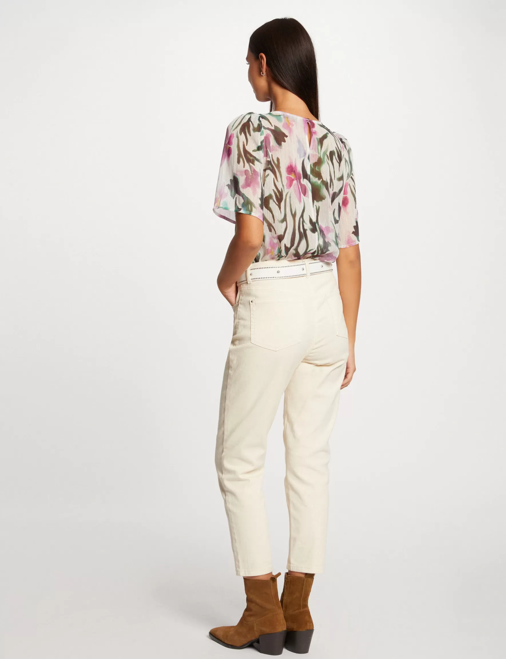 Clothes MORGAN ^Short-sleeved blouse floral print ladies' multico