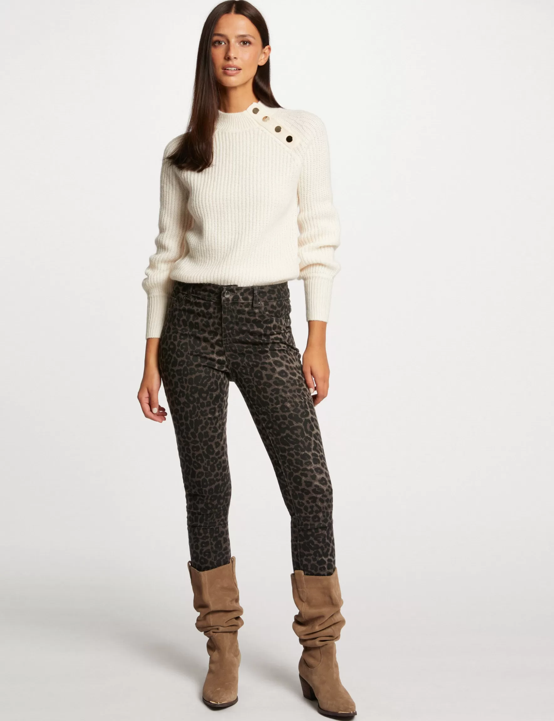 Clothes MORGAN ^Skinny jeans leopard print ladies' multico