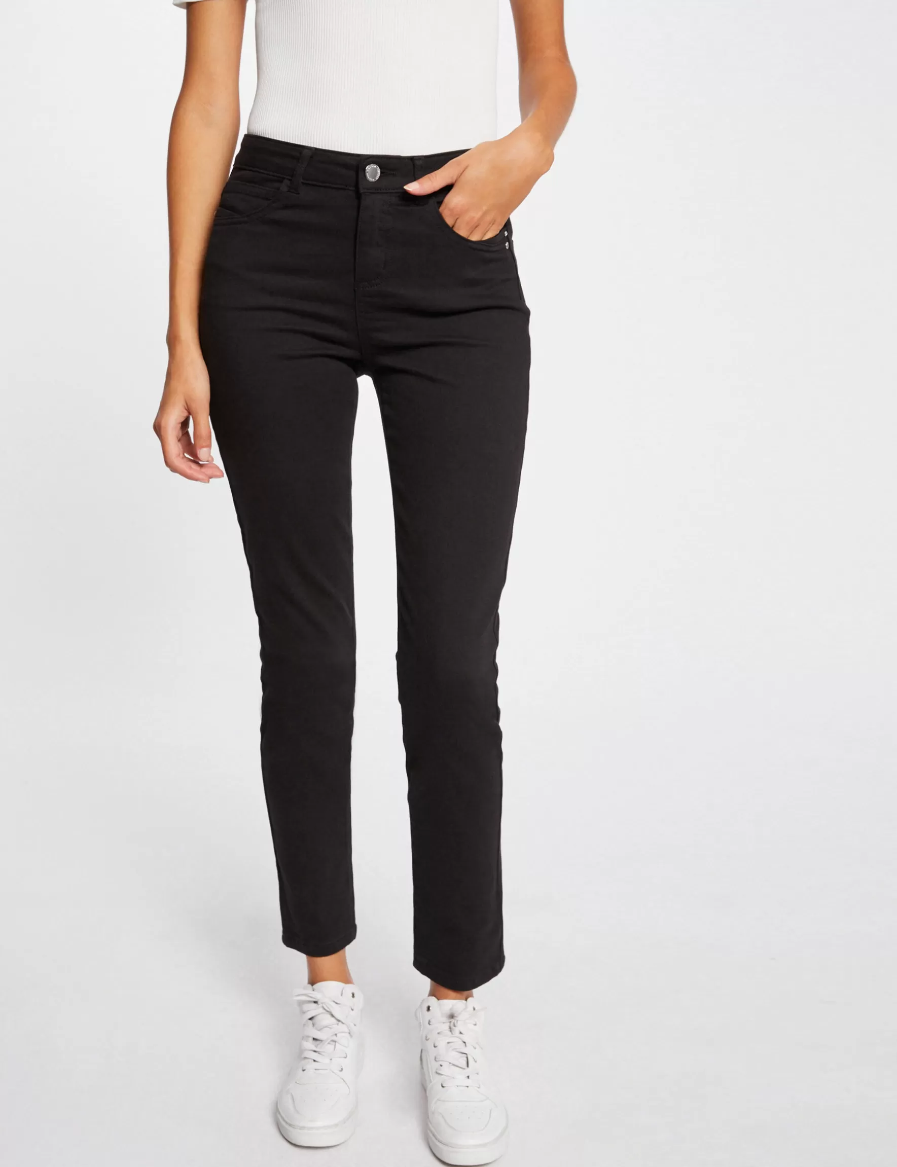 Clothes MORGAN ^Slim standard-waisted trousers ladies' black