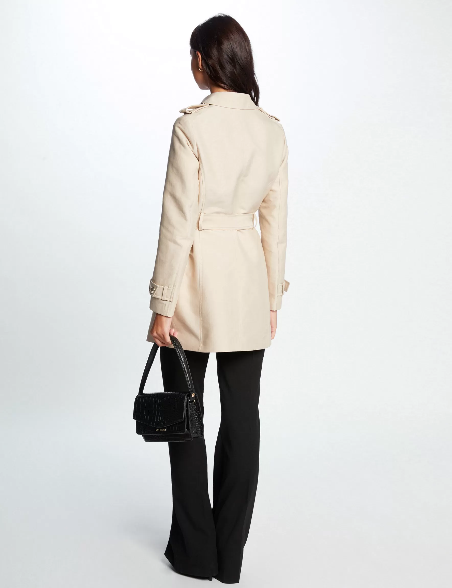 Clothes MORGAN ^Straight belted trenchcoat ladies' beige