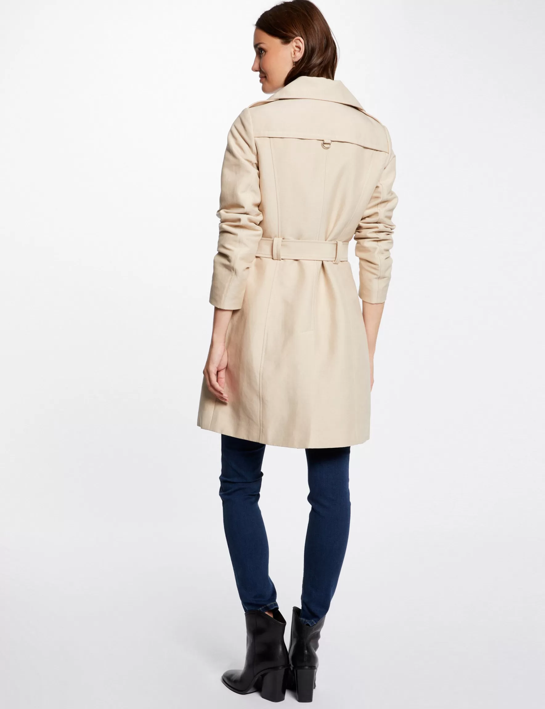 Clothes MORGAN ^Straight belted trenchcoat ladies' beige