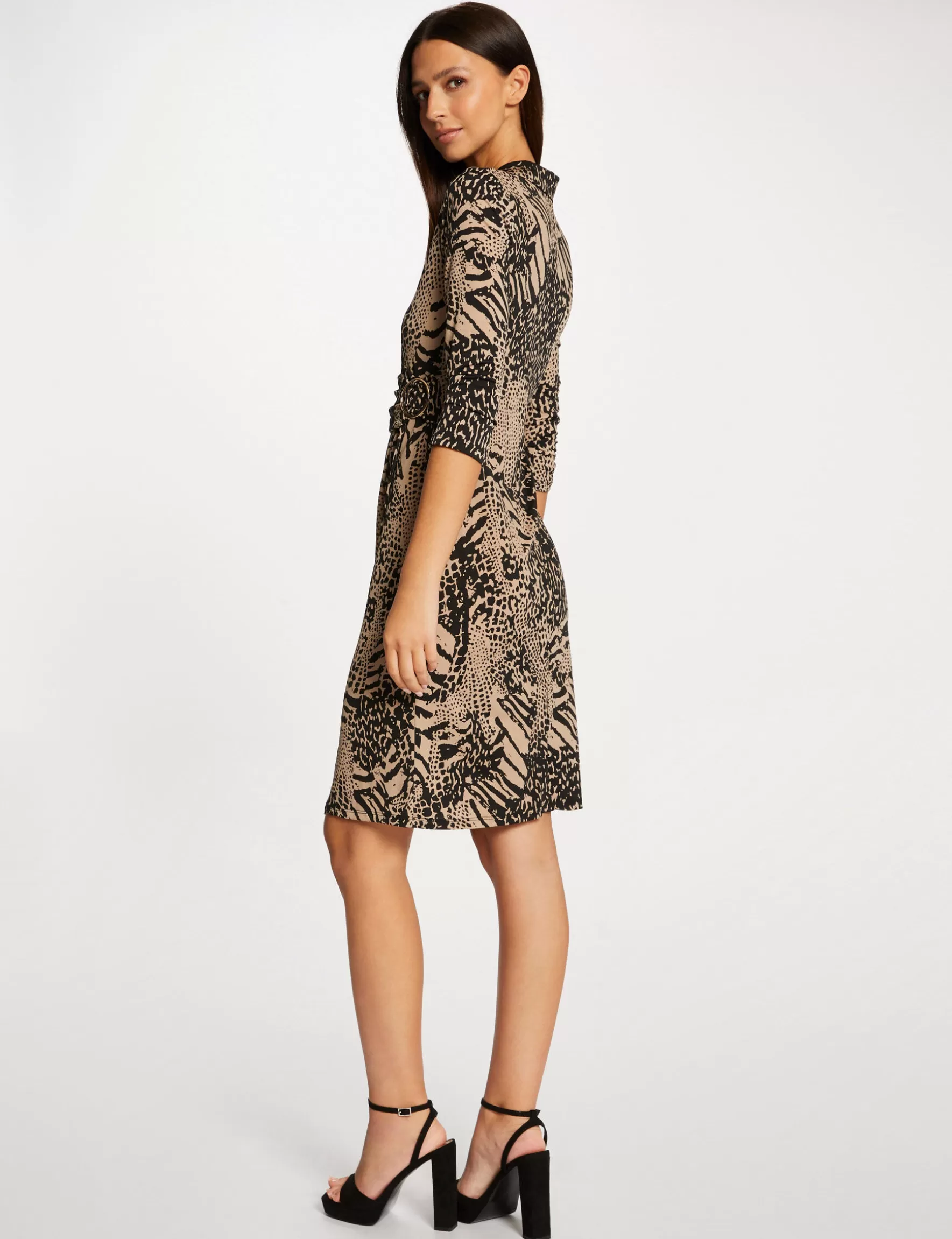 Clothes MORGAN ^Straight draped dress animal print ladies' multico