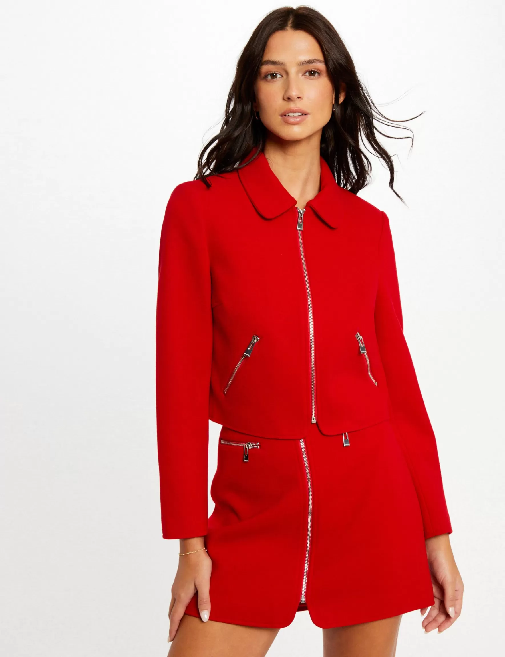 Clothes MORGAN ^Straight zipped jacket ladies' red