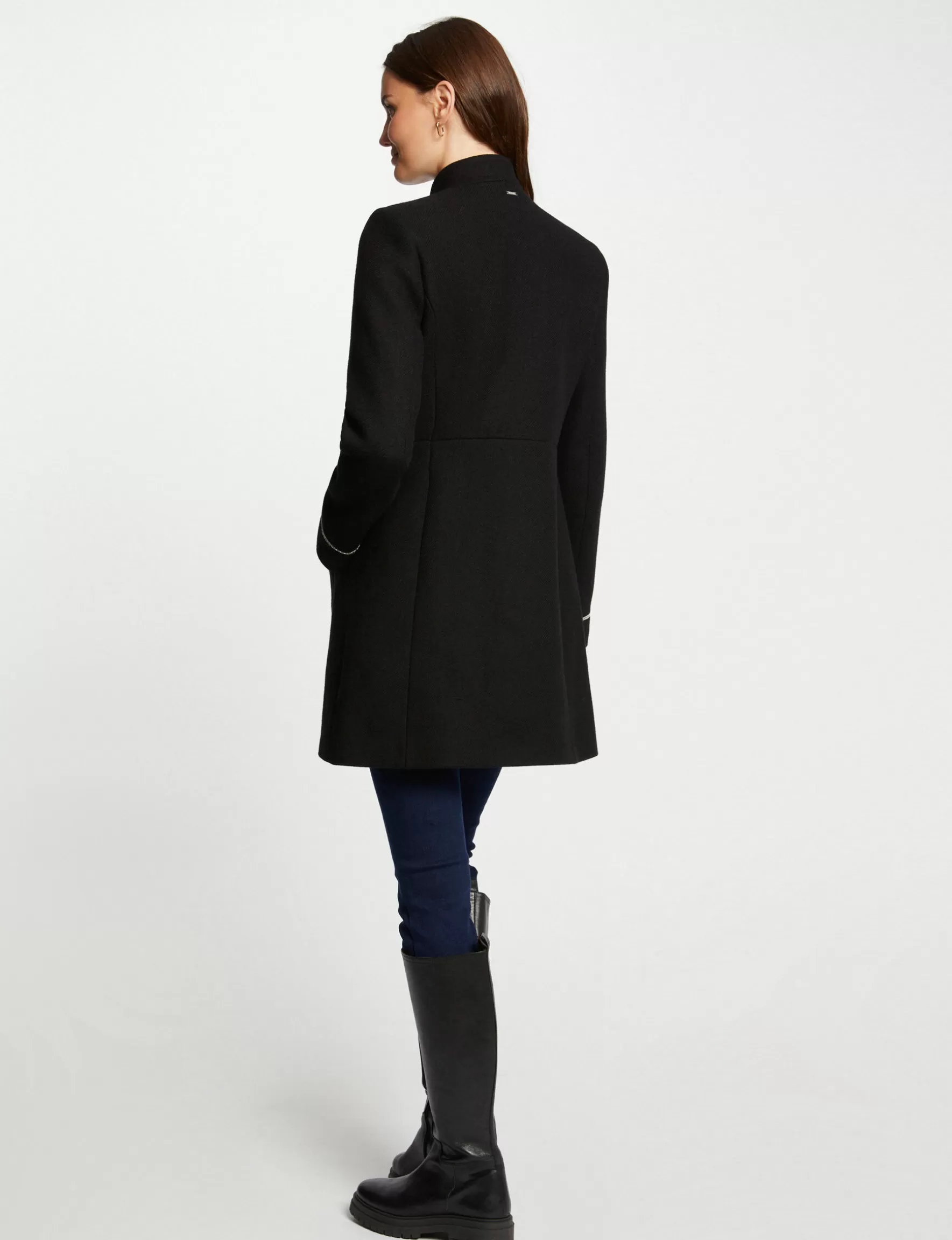 Clothes MORGAN ^Waisted coat with jewelled details ladies' black