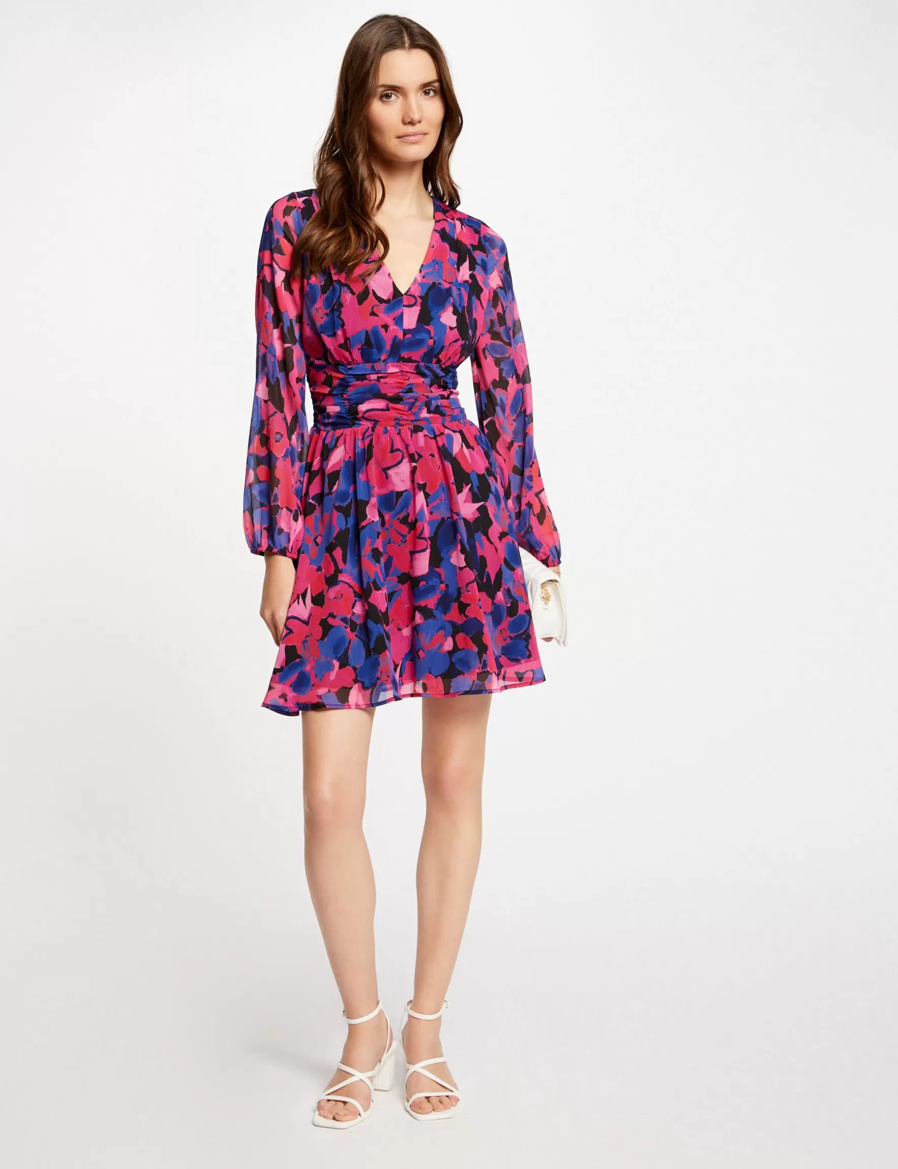 Clothes MORGAN ^Waisted dress floral print ladies' multico