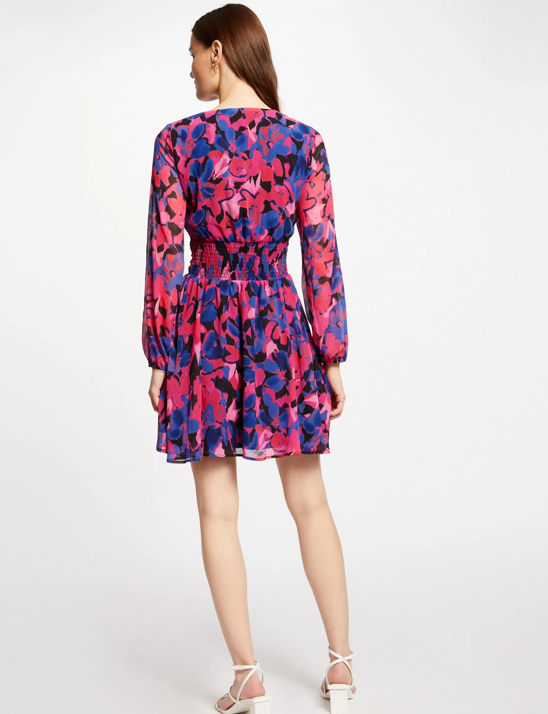 Clothes MORGAN ^Waisted dress floral print ladies' multico