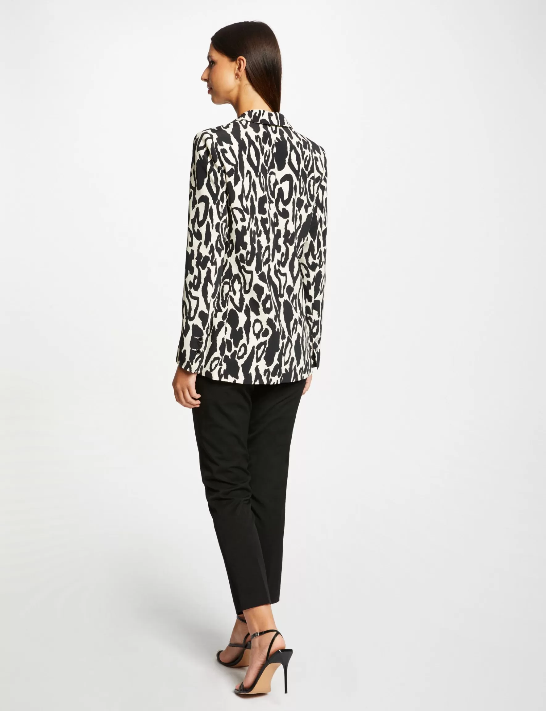 Clothes MORGAN ^Waisted jacket with animal print ladies' multico